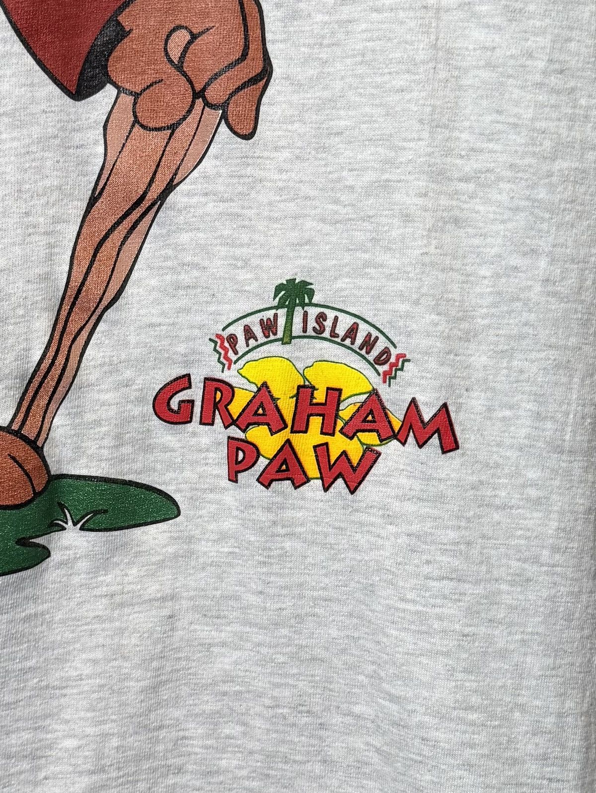Hanes Vintage 1990s Paw Island Cartoon Character T-Shirt, Size L! Size US L / EU 52-54 / 3 - 3 Thumbnail