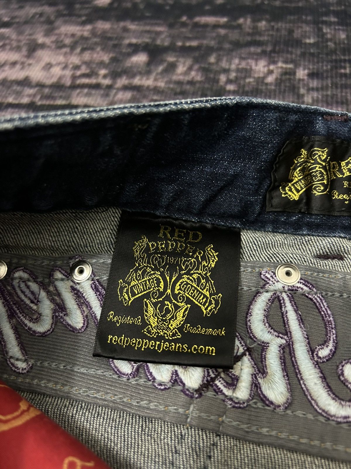 Tornado Mart Redpepper Japan Snake Pocket Washed Flare Jeans Size US 27 - 14 Thumbnail