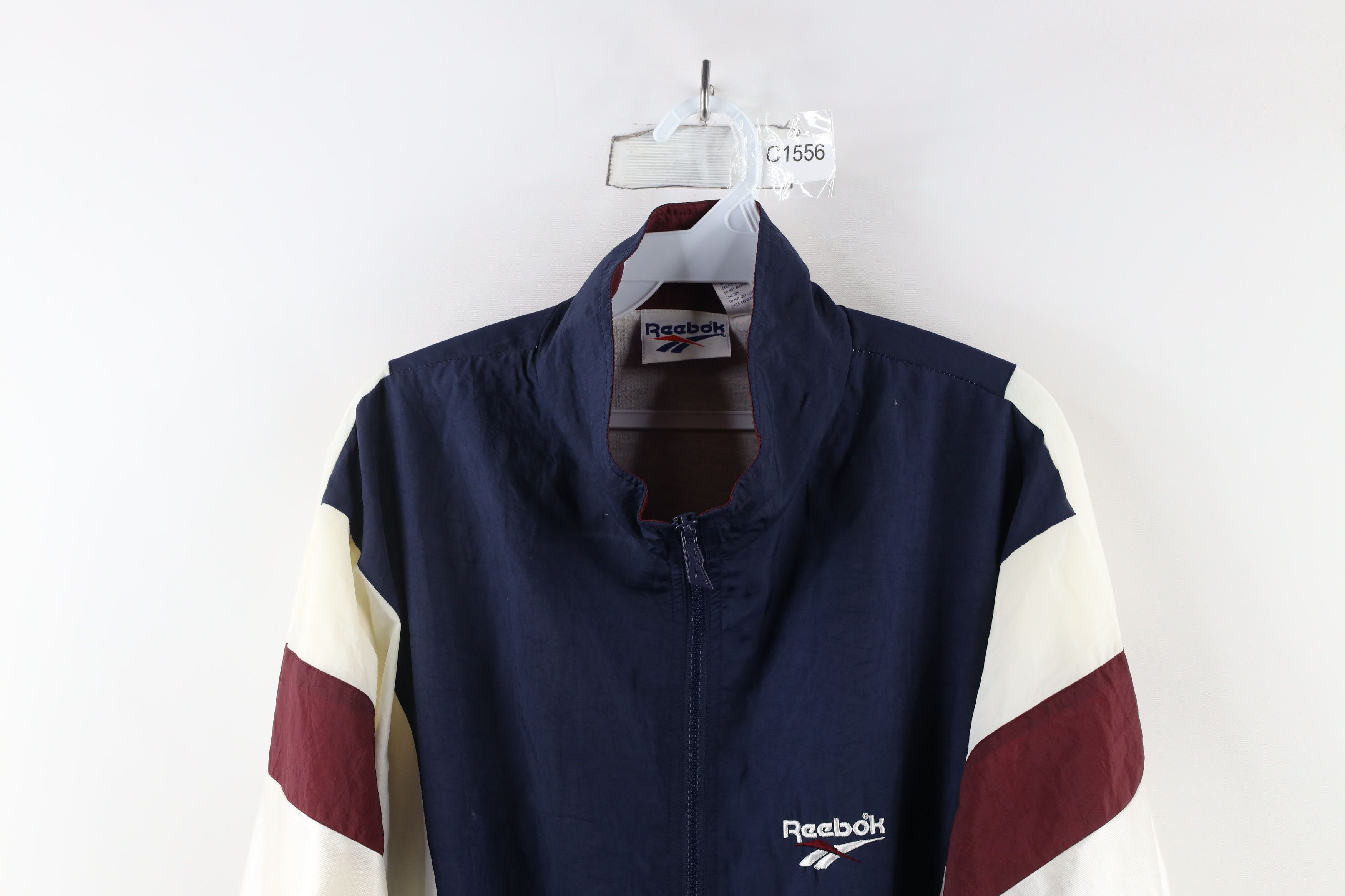 Reebok × Vintage Vintage 90s Reebok Block Big Logo Lined Windbreaker Jacket Size US L / EU 52-54 / 3 - 2 Thumbnail