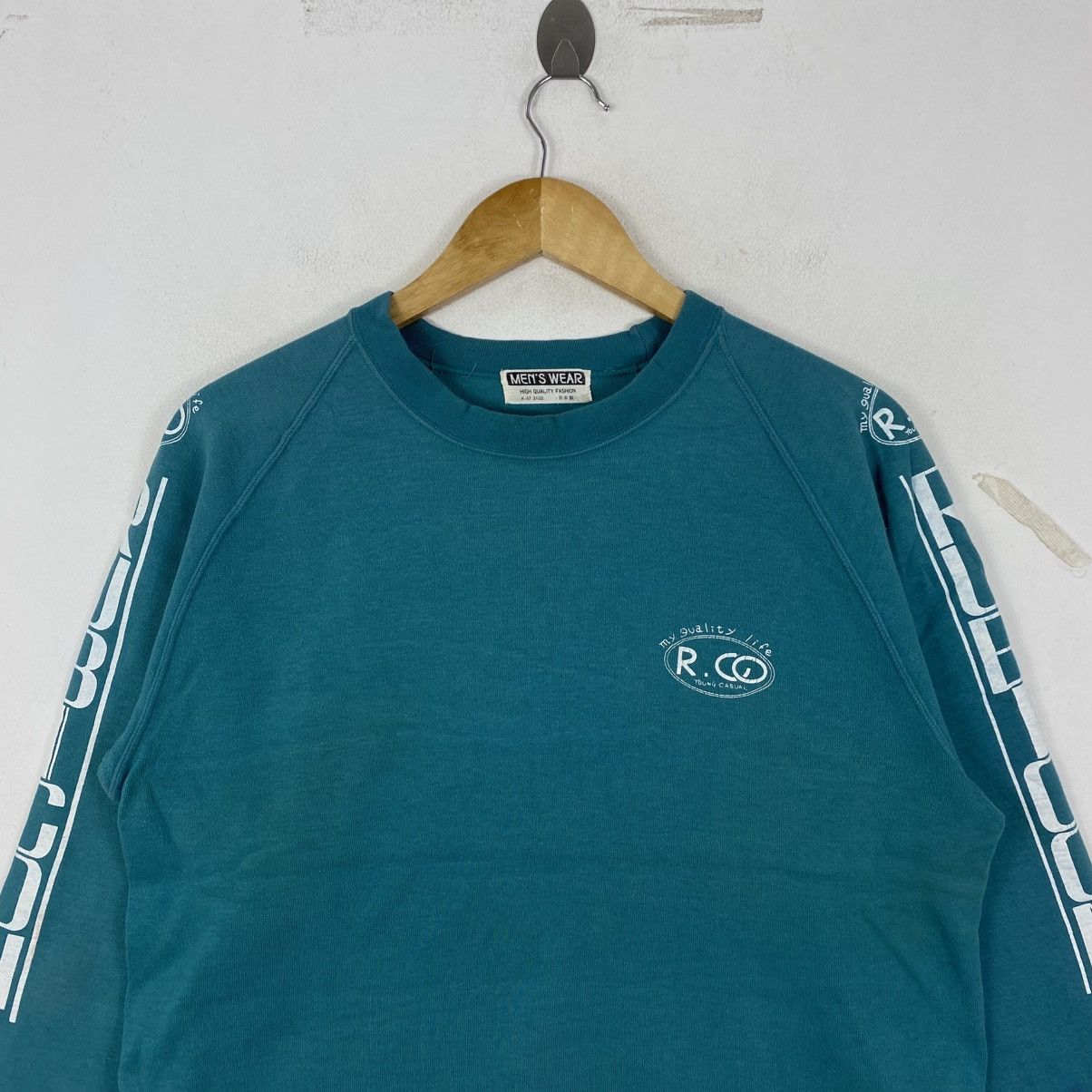 Vintage Vintage Rubicon R.CO Teal Sleeve Print Sweatshirt Japan L Size US L / EU 52-54 / 3 - 3 Thumbnail