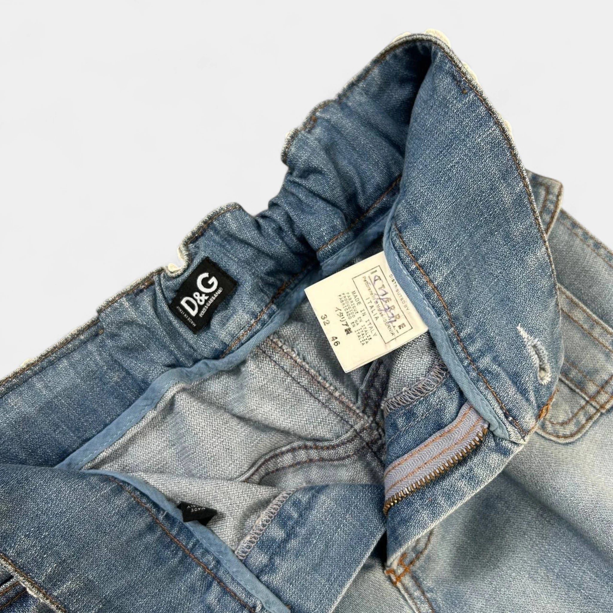Dolce & Gabbana Dolce & Gabbana 2000's Crochet Detail Blue Jeans Size 25" / US 0 / IT 36 - 4 Thumbnail