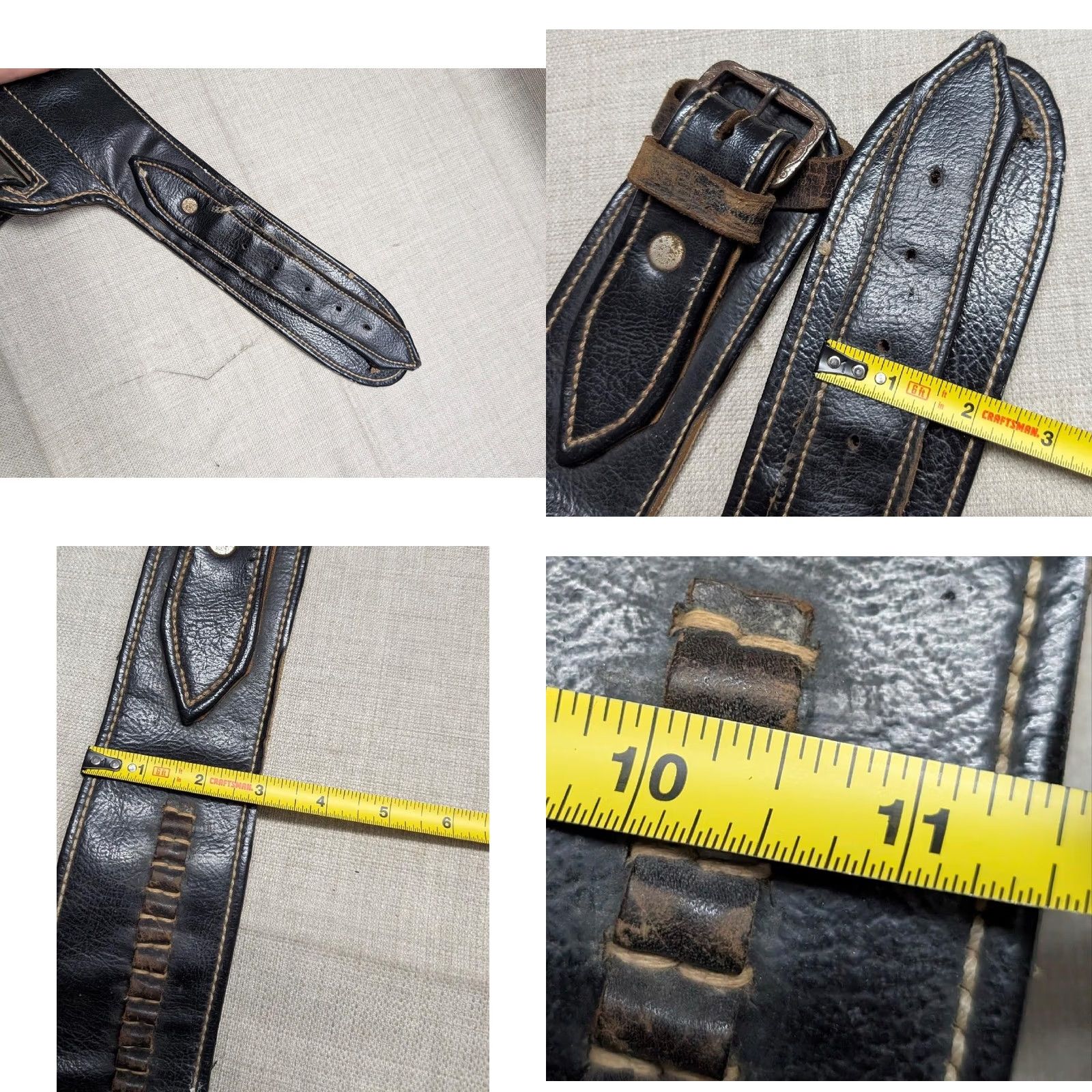 Vintage VINTAGE black leather vinyl GUN HOLSTER PISTOL AMMO cartridge 36 Men Size 36 - 9 Thumbnail