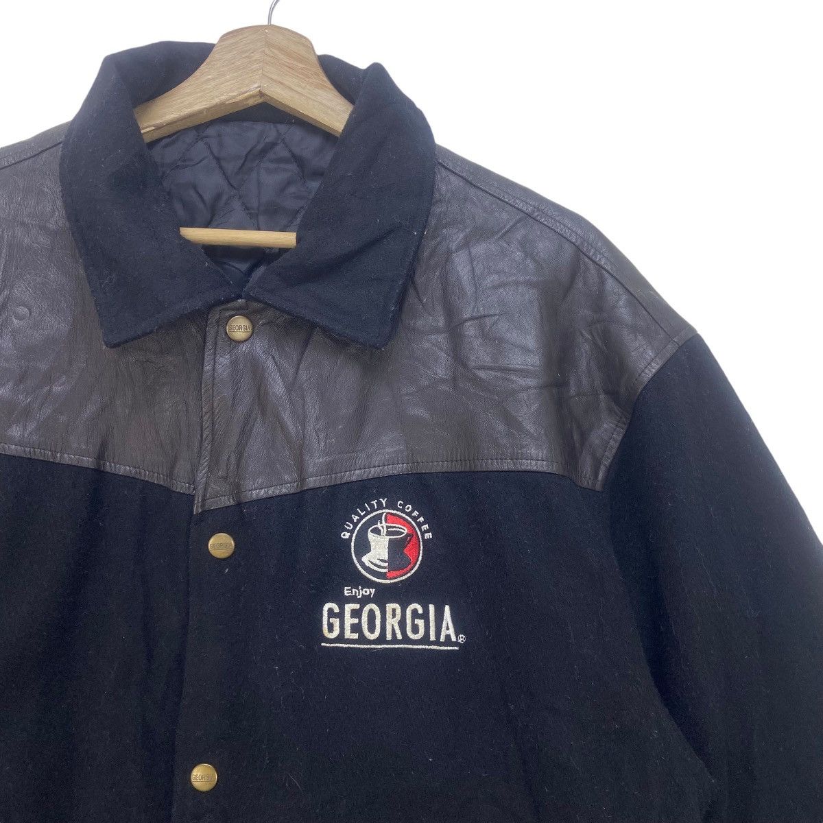 Other Vintage Georgia Coffee Big Logo Sheepskin Varsity Jacket Size US M / EU 48-50 / 2 - 6 Thumbnail