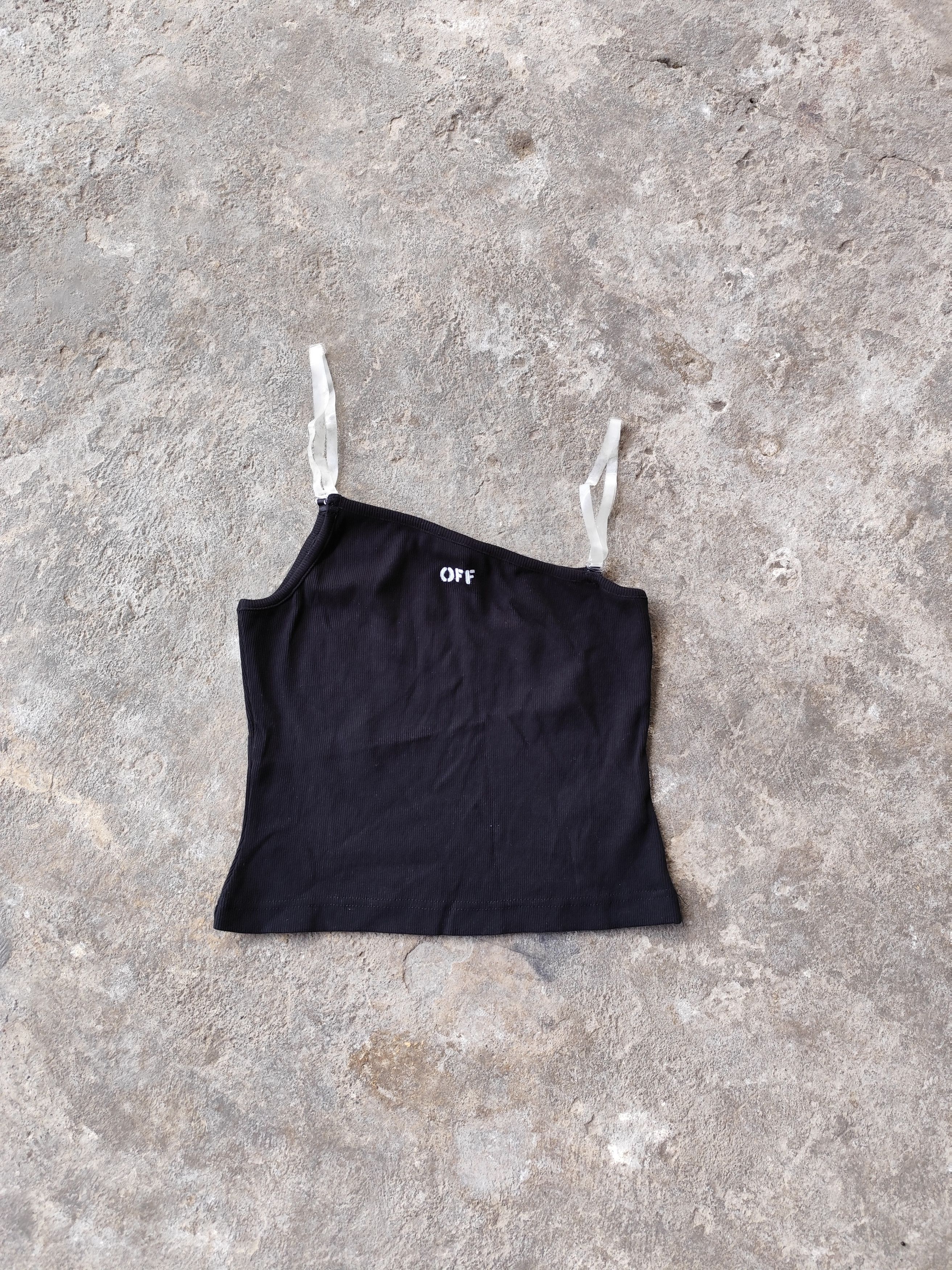 Off-White Off-white Assymetric ribbed crop tank top Size S / US 4 / IT 40 - 1 Thumbnail