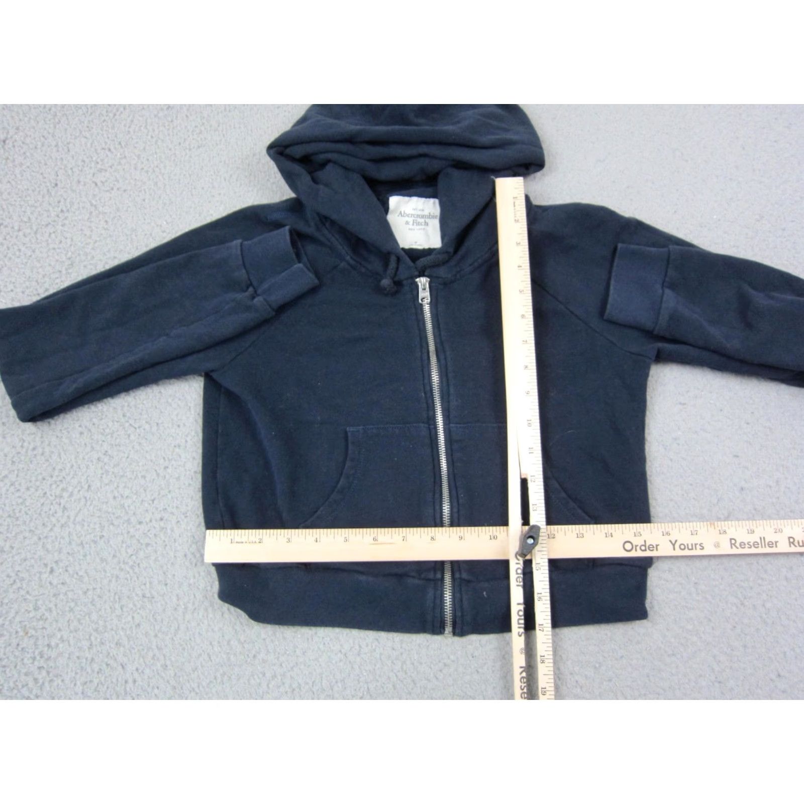 Abercrombie & Fitch Abercrombie & Fitch Hoodie Womens Medium Blue Full Zip Sweatshirt Cropped Shark Logo Classic Size M / US 6-8 / IT 42-44 - 6 Thumbnail