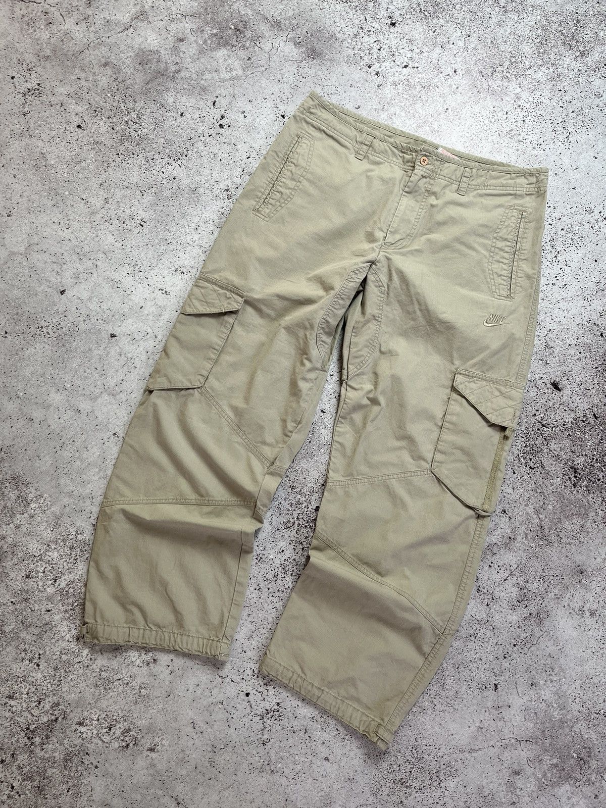 Nike × Vintage 🔥Vintage Nike Cargo Pants Track Nylon Drill Y2K style Swoosh Size US 34 / EU 50 - 2 Thumbnail