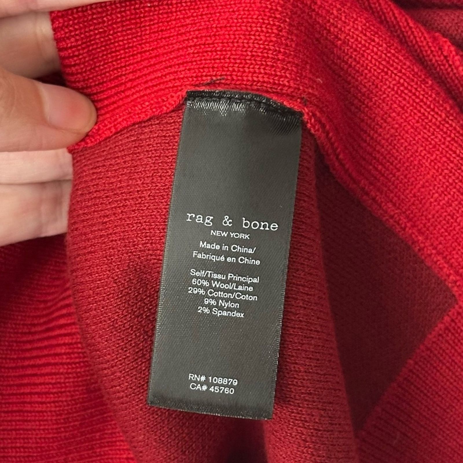 Rag & Bone York Poppy Red Knit Pullover Sweater M Wool Blend Crewneck Size US M / EU 48-50 / 2 - 8 Thumbnail