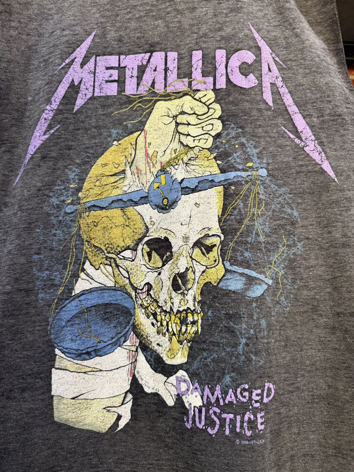 Band Tees Thrashed Vintage 80s Metallica Pushead Paper Thin Tank Top T Size US L / EU 52-54 / 3 - 3 Thumbnail