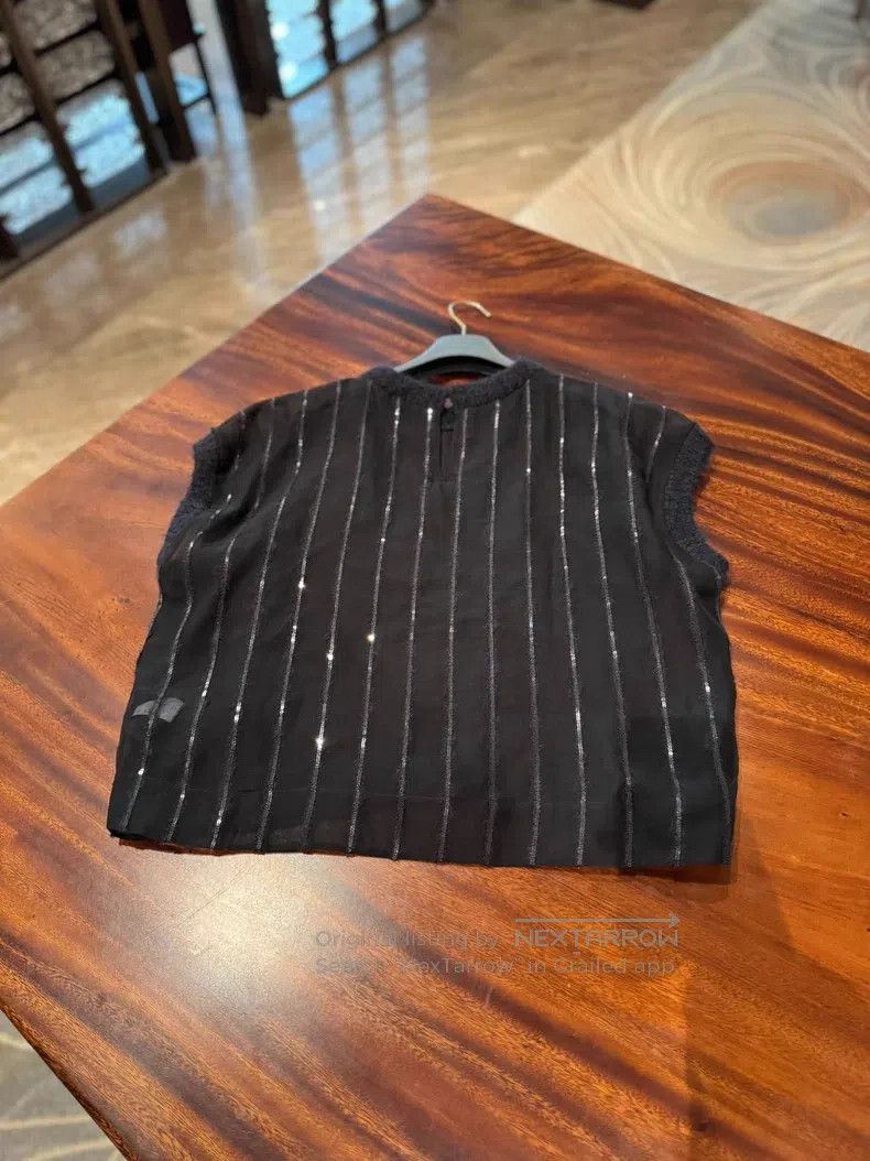 Brunello Cucinelli Brunello Cucinelli Sequined black top Size M / US 6-8 / IT 42-44 - 6 Thumbnail