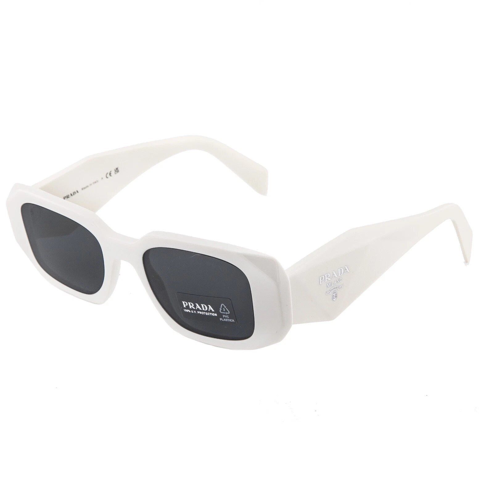 Prada PRADA PR17WS 17W SYMBOLE White Gray Fashion Sunglasses Size ONE SIZE - 3 Thumbnail