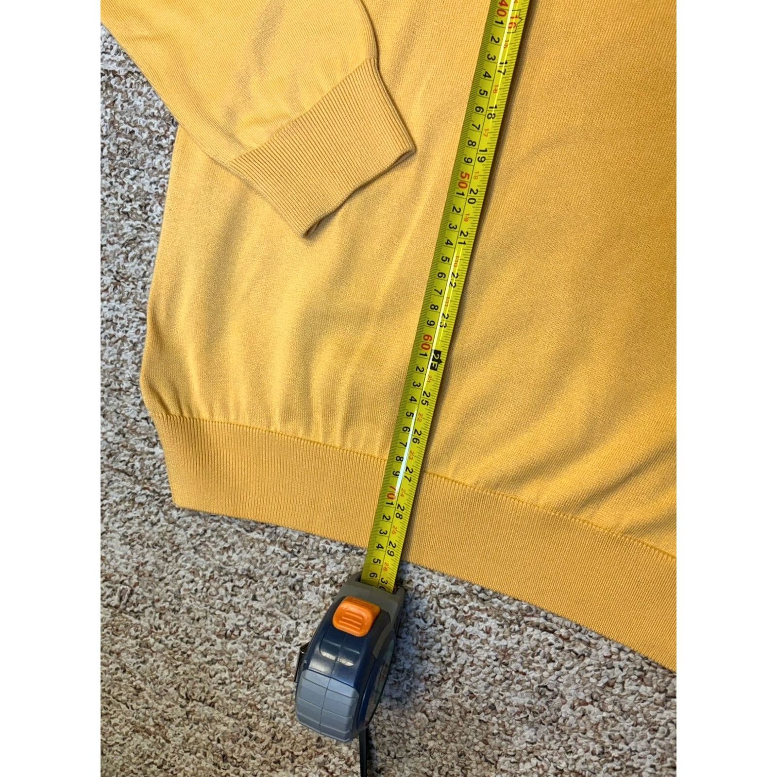 Vintage VINTAGE Fairway & Greene Men Large V-Neck Long Sleeve Sweater Yellow 100% Cotton Pullover Size US L / EU 52-54 / 3 - 5 Thumbnail