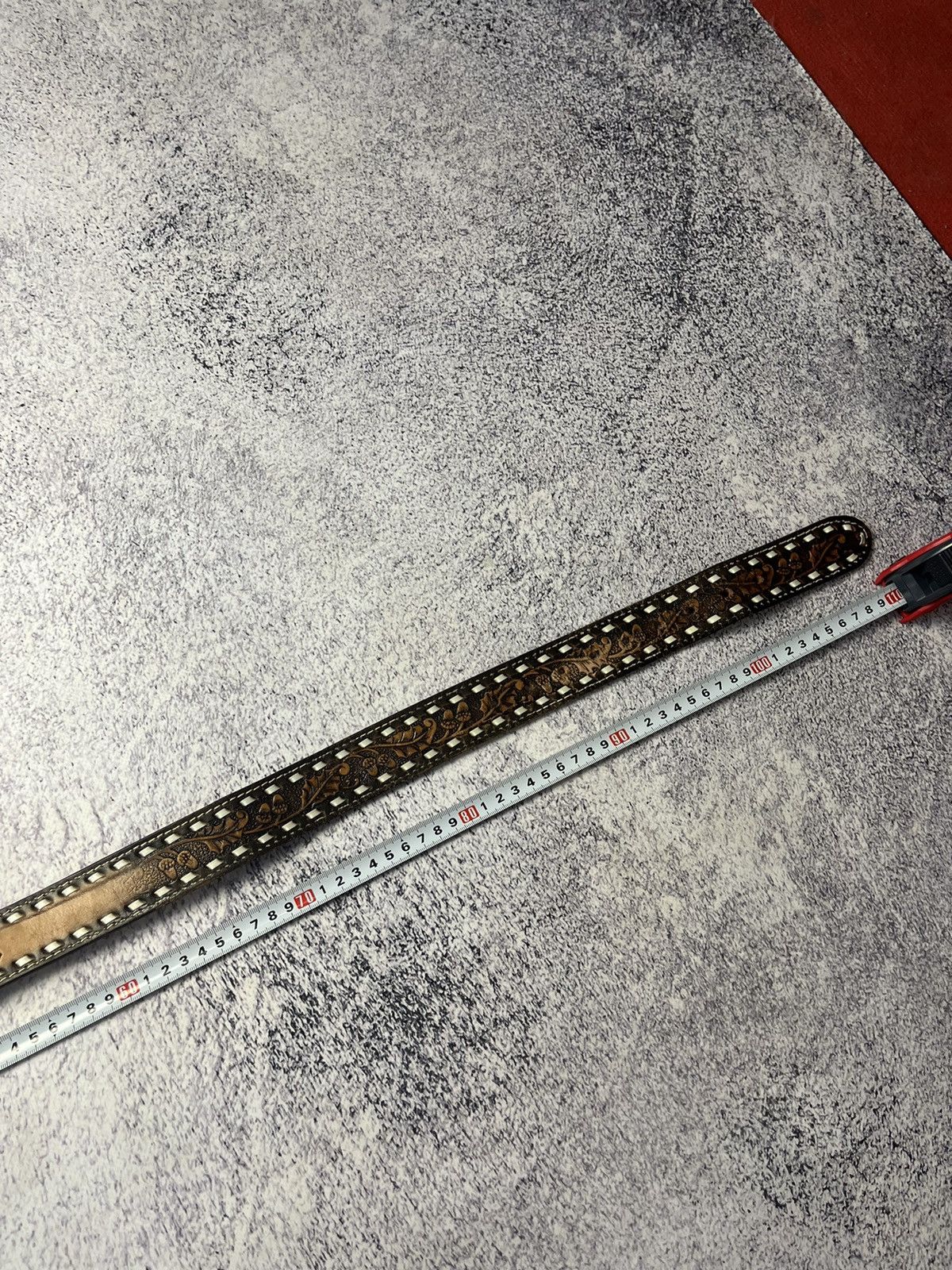 Leather Men’s Vintage Leather Belt Y2K Size ONE SIZE - 23 Thumbnail