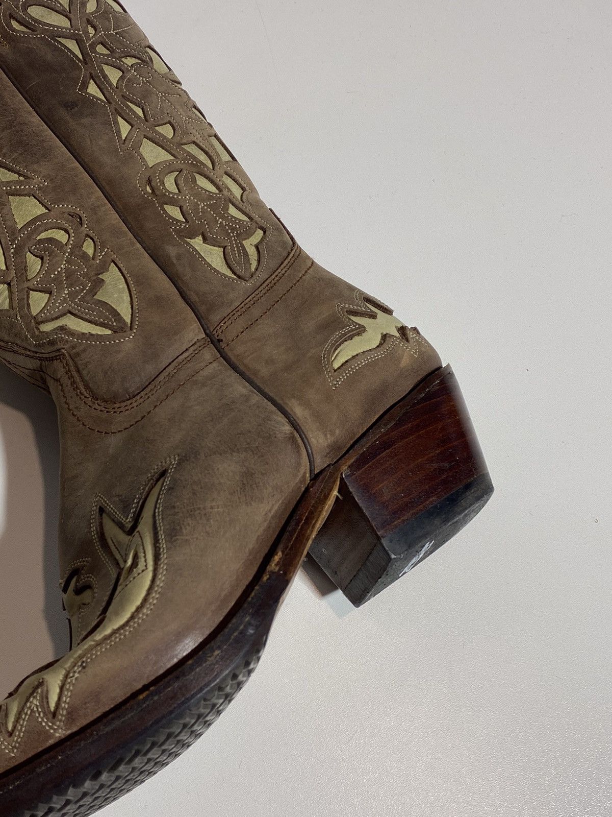 Genuine Leather × Vintage Vintage 00s Leather Cowboy Boots y2k Sancho Western Rodeo Size US 7 / IT 37 - 10 Thumbnail