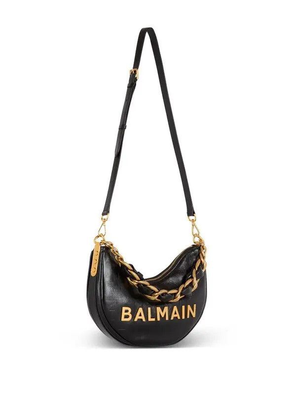 Balmain o1s1wg111225 Size:OS/1945 Soft Moon Shoulder Bag in Black Size ONE SIZE - 3 Thumbnail