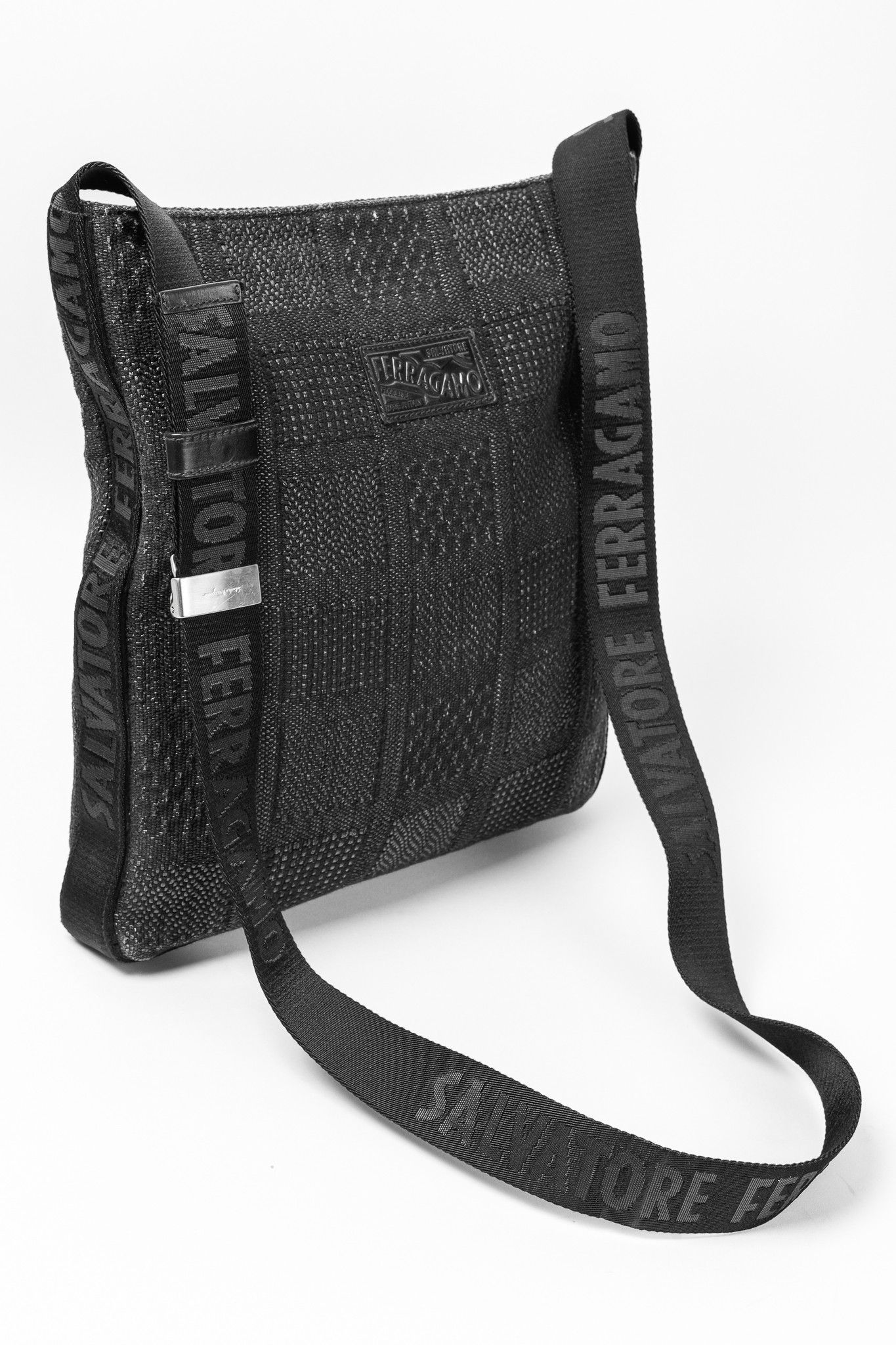 Salvatore Ferragamo Salvatore Ferragamo Black Patterned-Jacquard Zippered Tote Size ONE SIZE - 7 Thumbnail