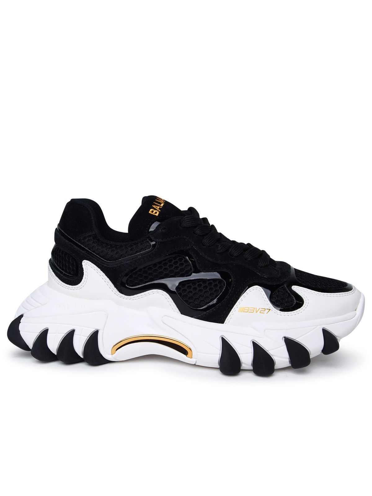 image of Balmain Black Leather Blend Sneakers, Women's (Size 11)