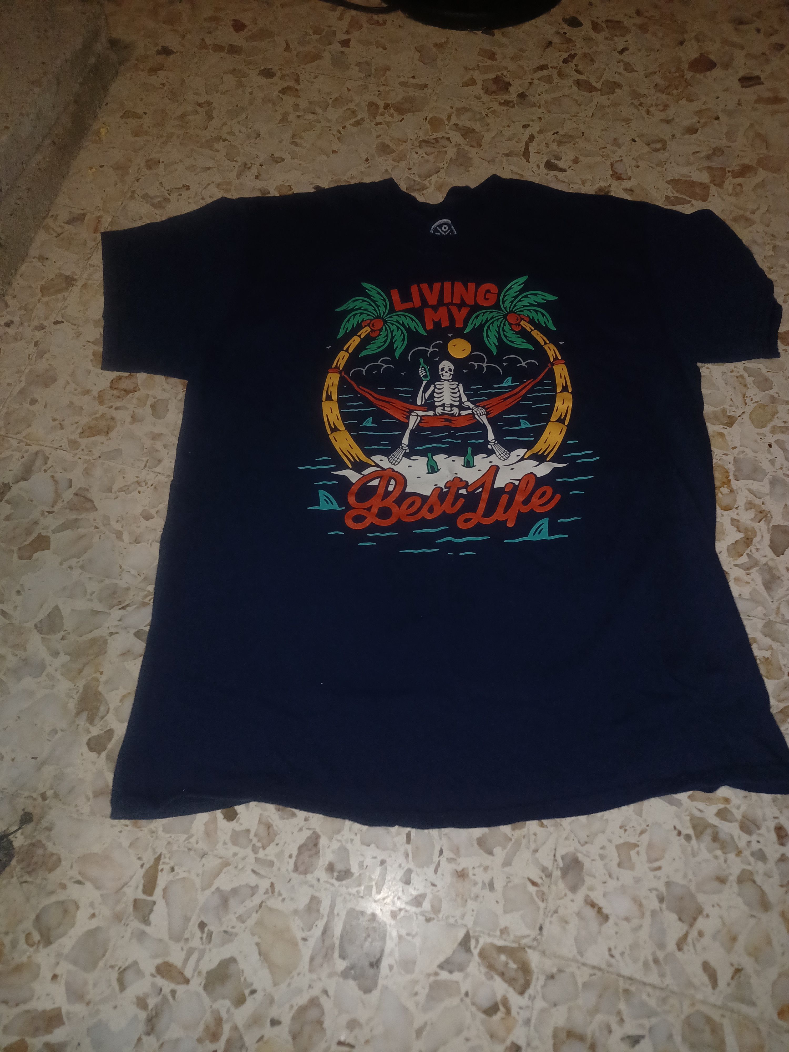 Other DOM Men's Tee "Living My Best Life" L Navy Size US L / EU 52-54 / 3 - 1 Thumbnail