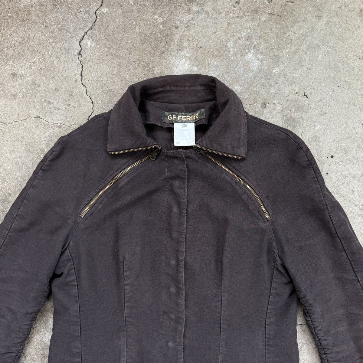 GF Ferre × Le Grande Bleu (L.G.B.) Vintage GF Ferre Italy Archive Brown Coat Size L / US 10 / IT 46 - 3 Thumbnail
