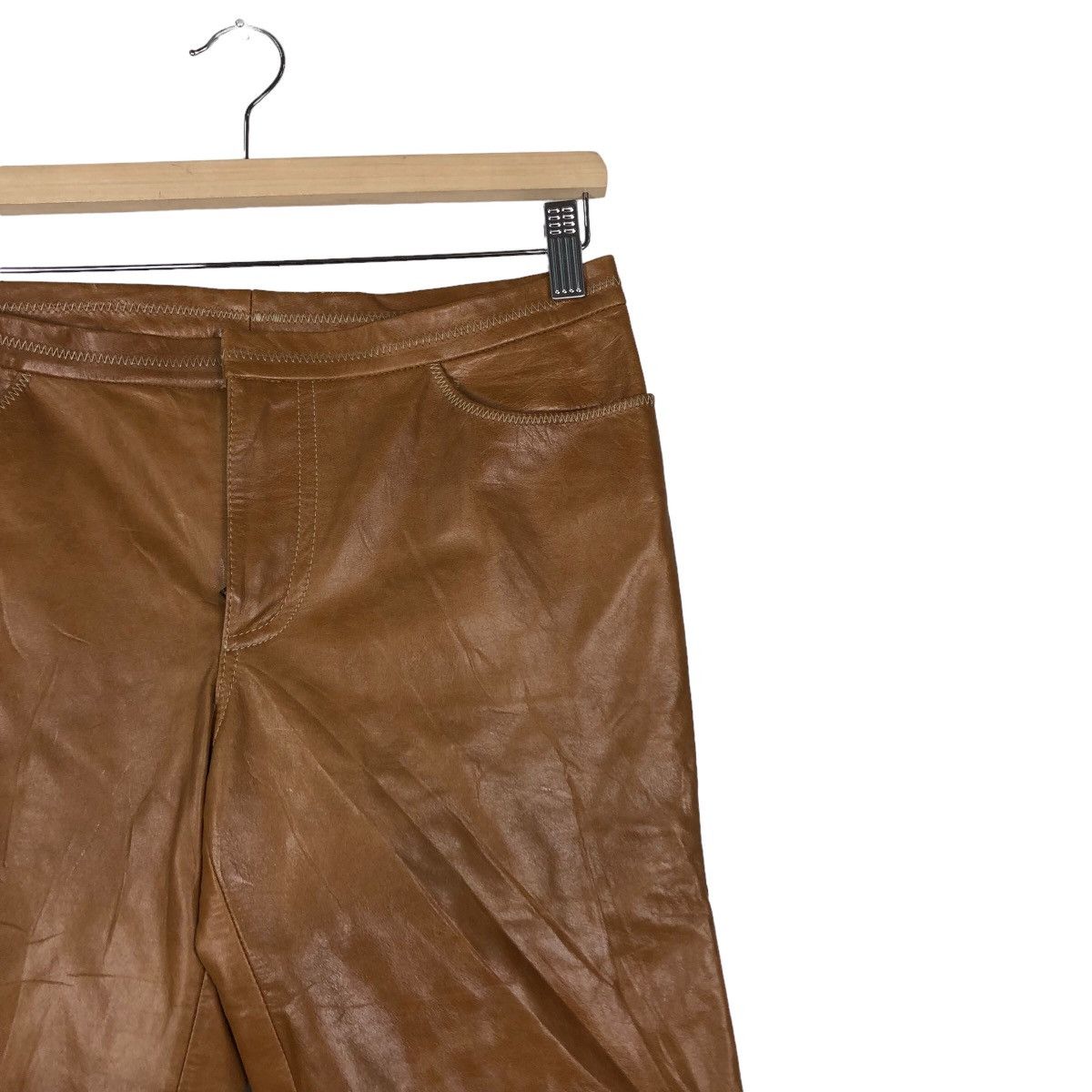 Genuine Leather 🔥Bow Cut Design Genuine Leather Biker Pants Gap Size US 28 / EU 44 - 6 Thumbnail