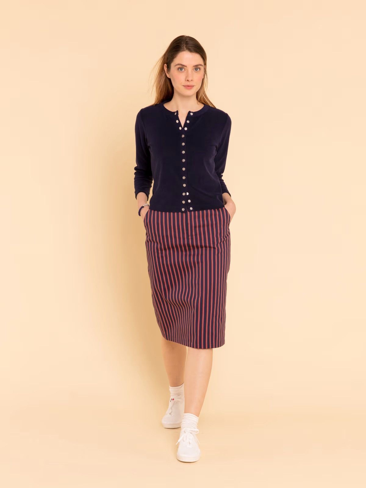 agnes b. Agnes B navy blue terry le petit snap cardigan Size XS / US 0-2 / IT 36-38 - 2 Thumbnail