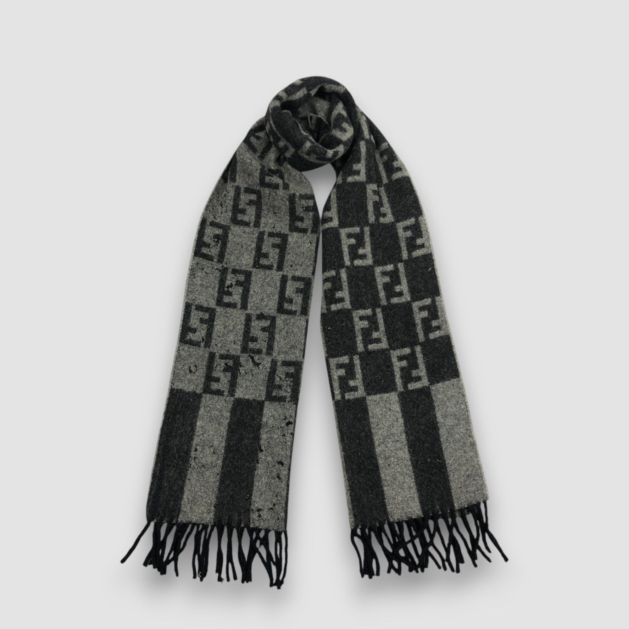 Fendi Vintage Fendi Scarf Muffler FF Monogram Roma Wool Scarves Size ONE SIZE - 4 Thumbnail