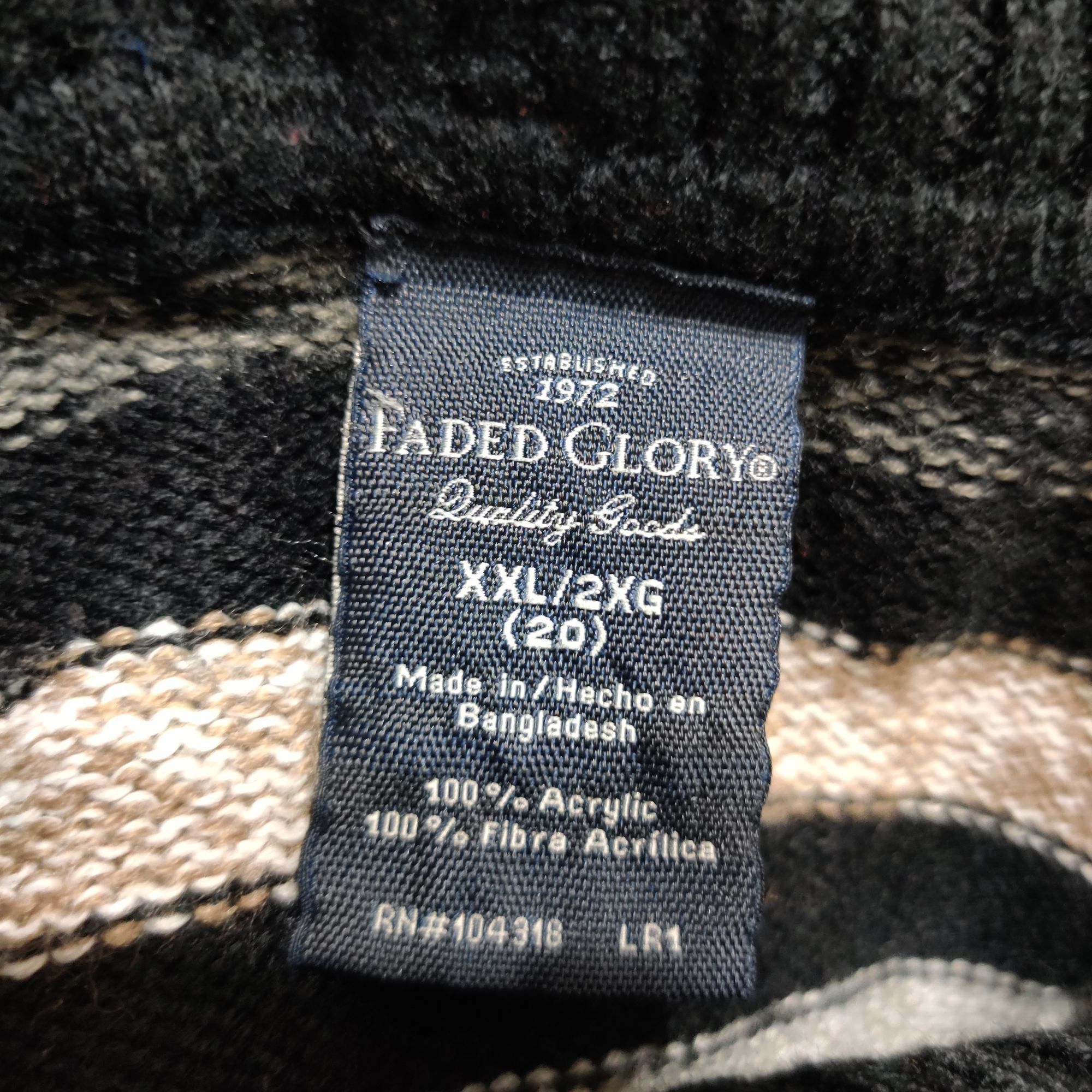Other Faded Glory XXL Black Tan Gray Striped Knit Cowl Neck Batwin Size XXL / US 16-18 / IT 52-54 - 8 Thumbnail