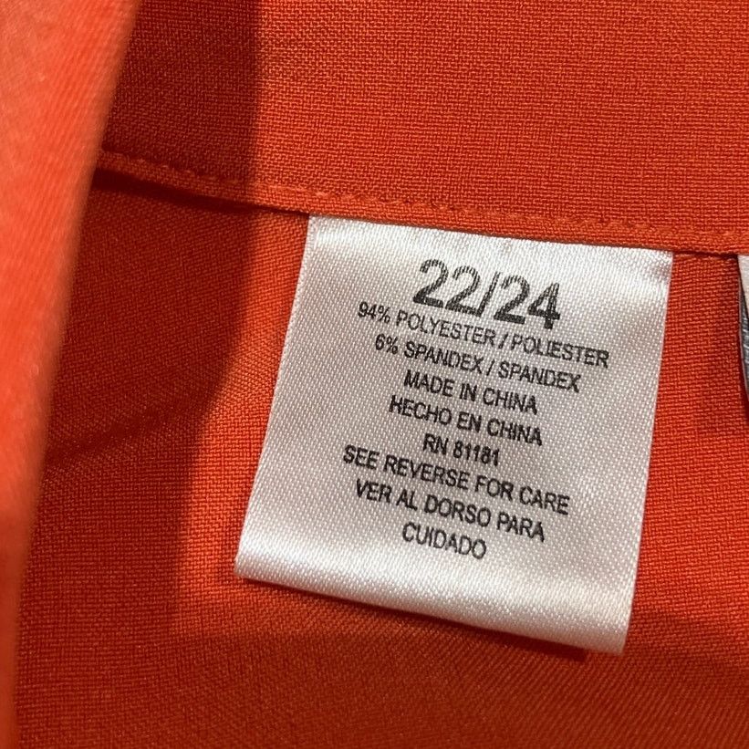 Other Dressbarn Orange Vintage Flowy Collared Tunic Blouse 22/24 Size 3XL / US 20-22 - 5 Thumbnail