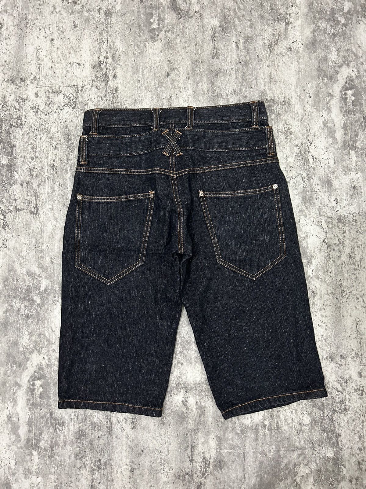 JNCO Japanese Skull Poem Y2k Doublle Waist Short Pants Size US 32 / EU 48 - 2 Thumbnail