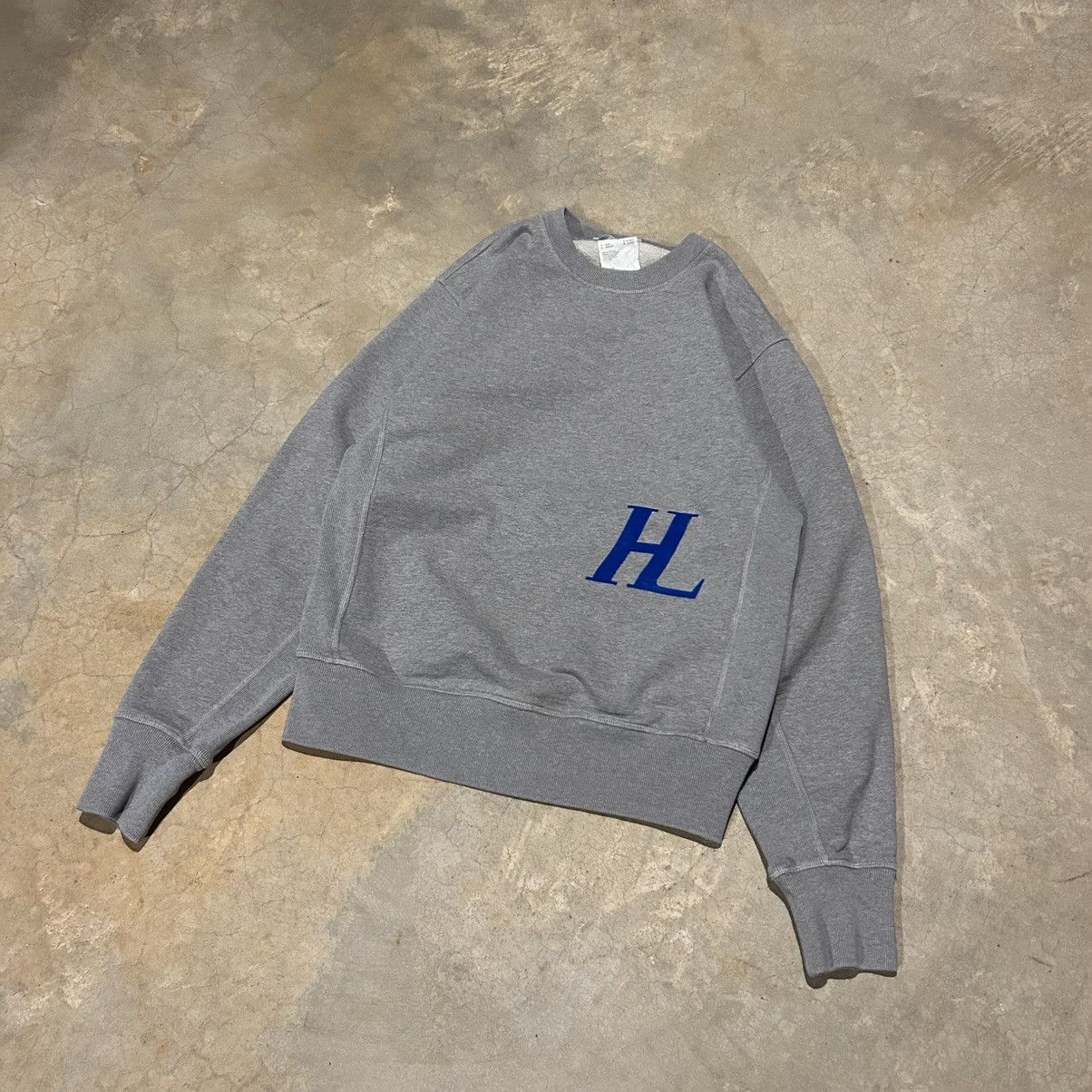 Helmut Lang Helmut Lang HL Monogram Flock Logo Ribbed Crewneck Rare Size US S / EU 44-46 / 1 - 2 Thumbnail