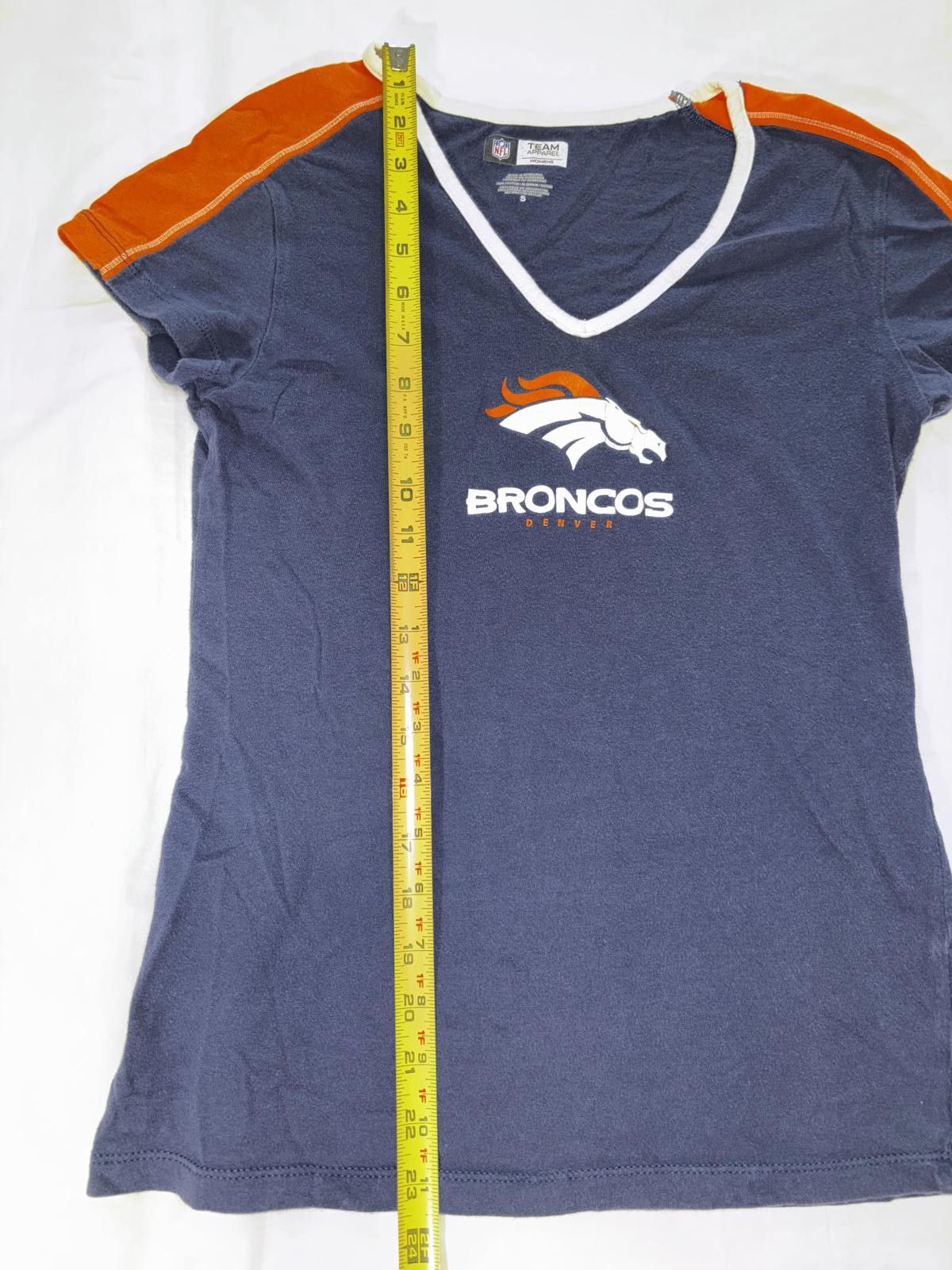 Designer Denver Broncos Women's V-Neck T-Shirt - NFL Team Apparel Size S / US 4 / IT 40 - 1 Thumbnail