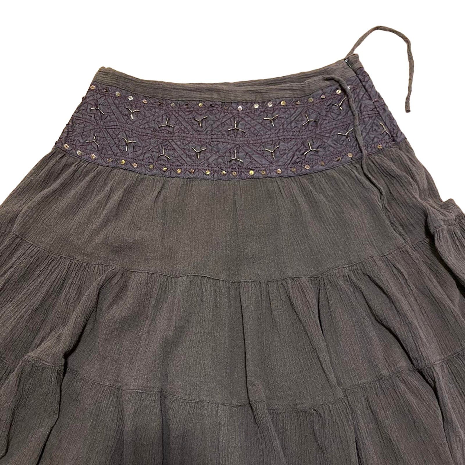 Vintage Y2k fairy full length brown skirt Size 36" / US 14 / IT 50 - 3 Thumbnail