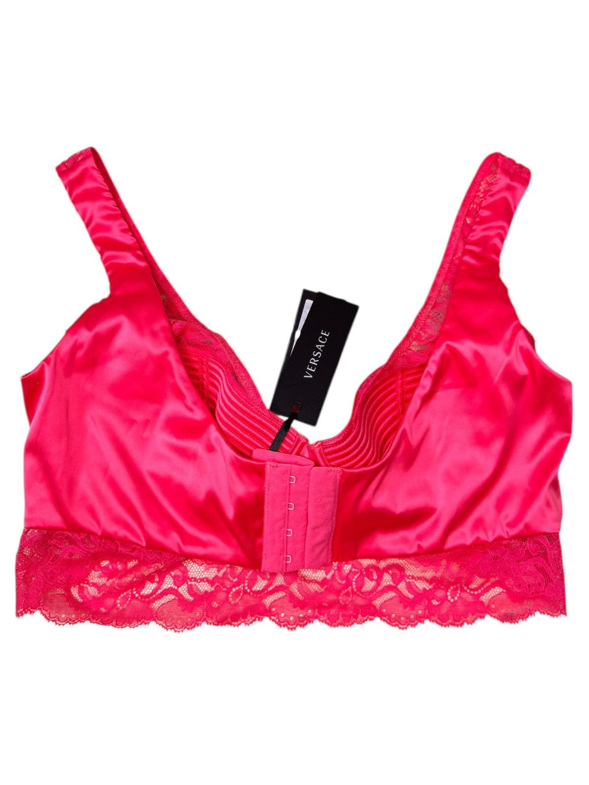 Versace Versace Pink Satin & Lace Bra Made in Italy Size M / US 6-8 / IT 42-44 - 2 Thumbnail