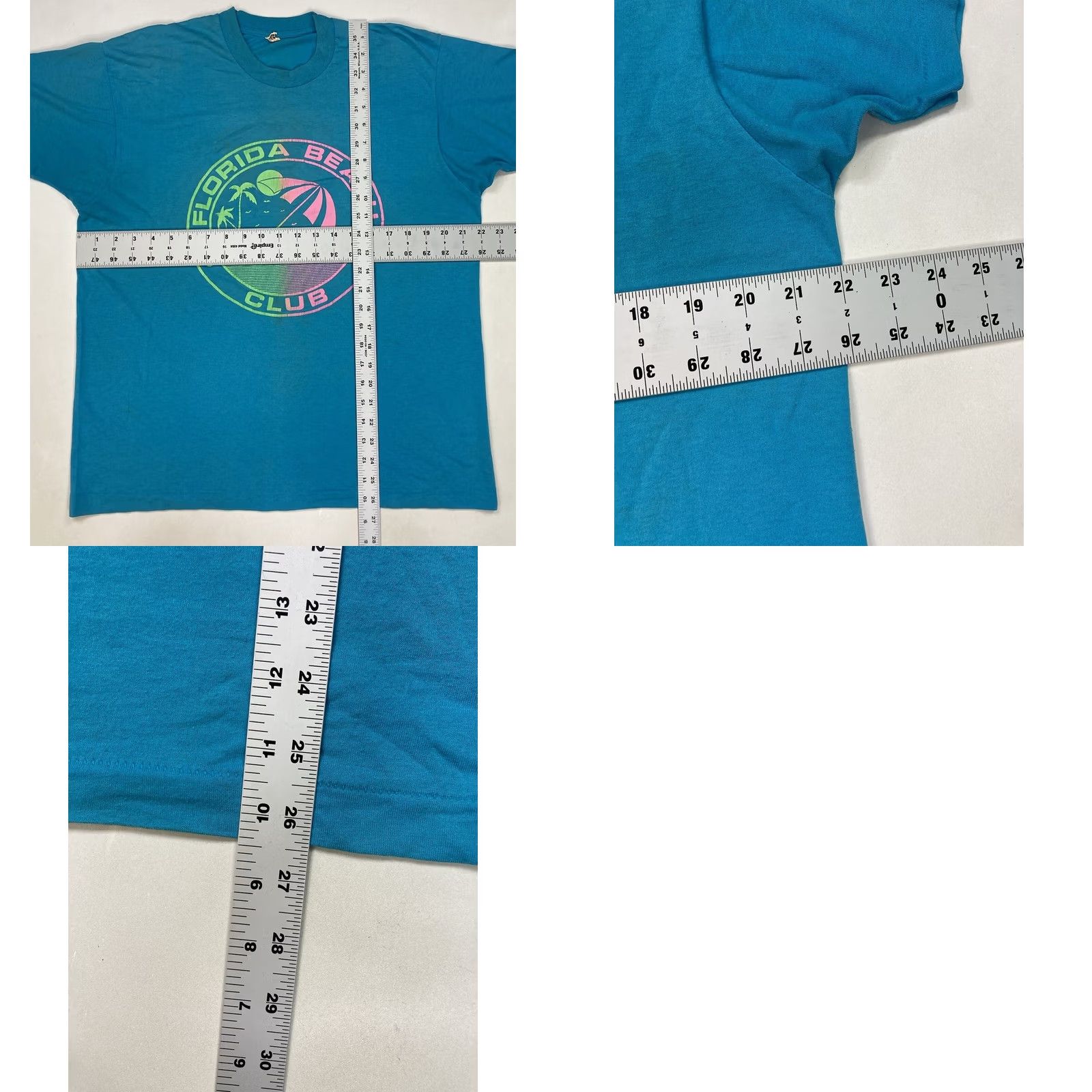 Vintage VINTAGE Screen Stars T-Shirt Florida Beach Club Graphic Crew Neck Short Sleeve XL Blue 90s USA Men Slim Size US XL / EU 56 / 4 - 9 Thumbnail
