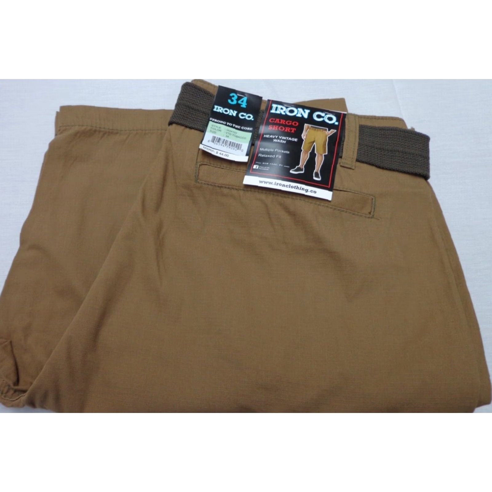 Vintage VINTAGE Iron Co. Cargo Shorts Belted Brown 34 Men Size 34 New Tobacco Brown Cargo Belted Short Mens Size US 34 / EU 50 - 2 Thumbnail