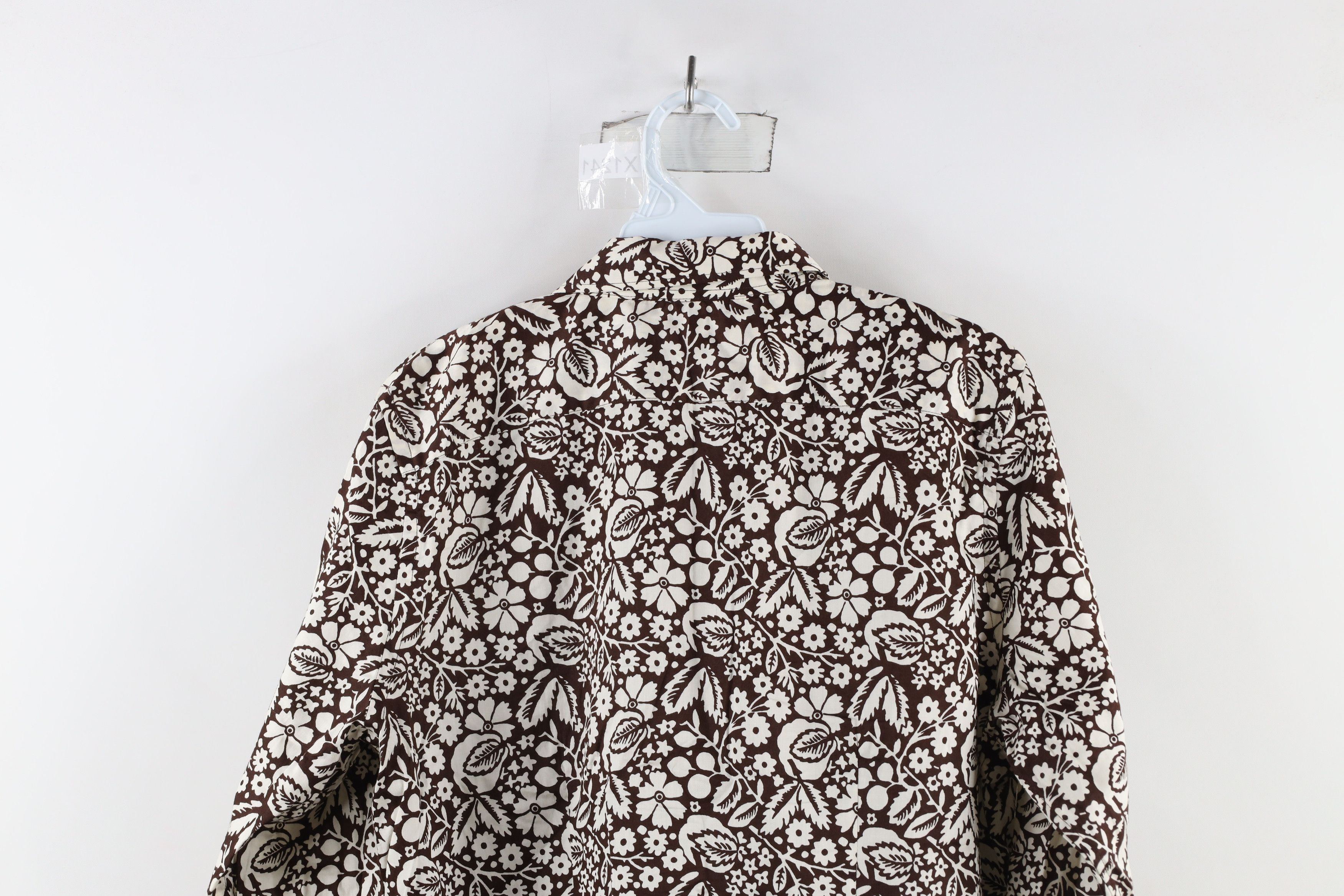 Ralph Lauren × Vintage Vintage 90s Ralph Lauren Flower All Over Print Button Shirt Size L / US 10 / IT 46 - 10 Thumbnail