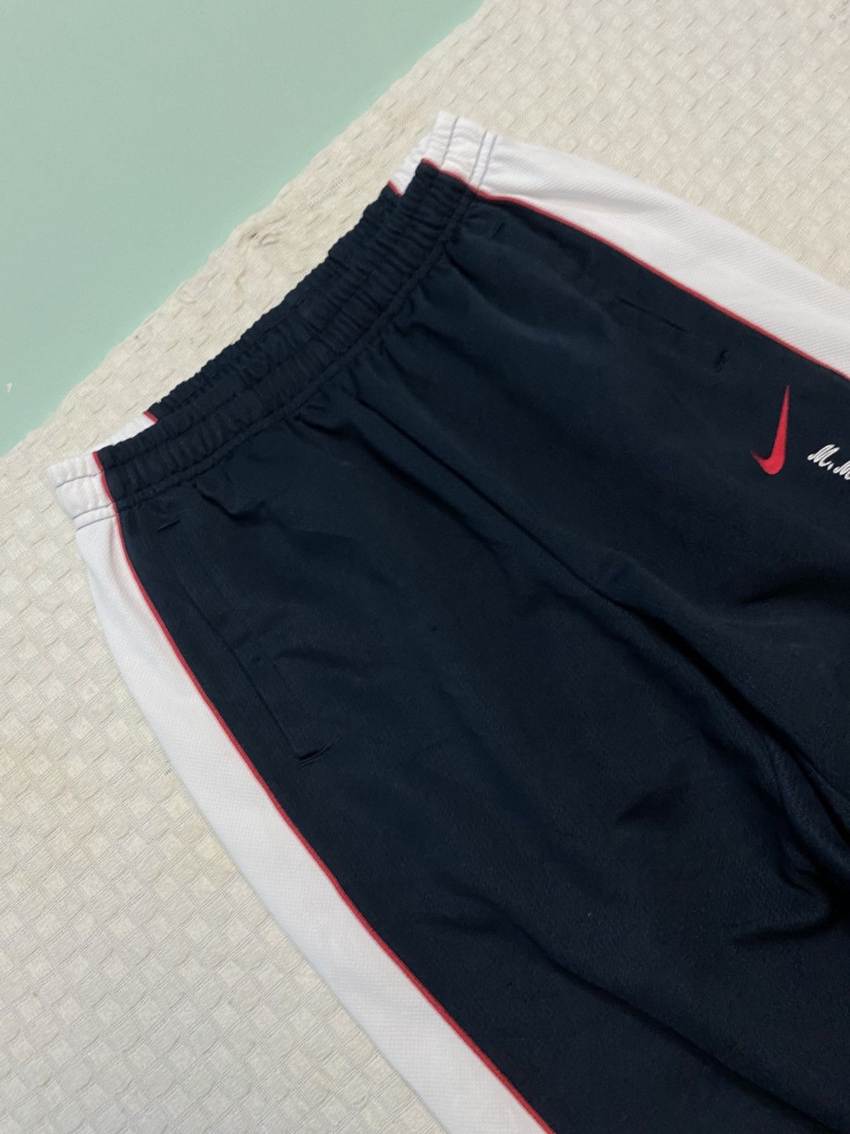 Billie Eilish × Nike 💥 VINTAGE NIKE 90S BAGGY WIDE LEG SWOOSH TRACK PANTS Y2K Size US 36 / EU 52 - 2 Thumbnail