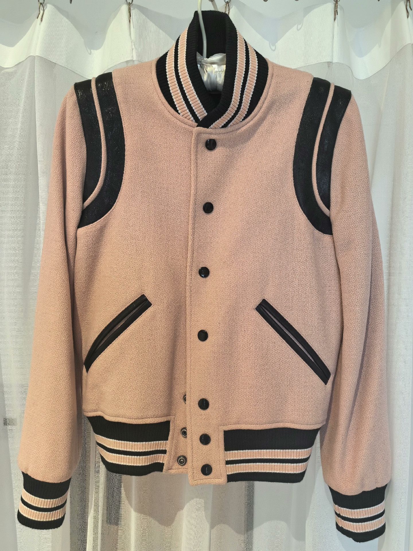 Saint Laurent Paris Saint Laurent Pink Baseball Jacket Size XS / US 0-2 / IT 36-38 - 1 Thumbnail