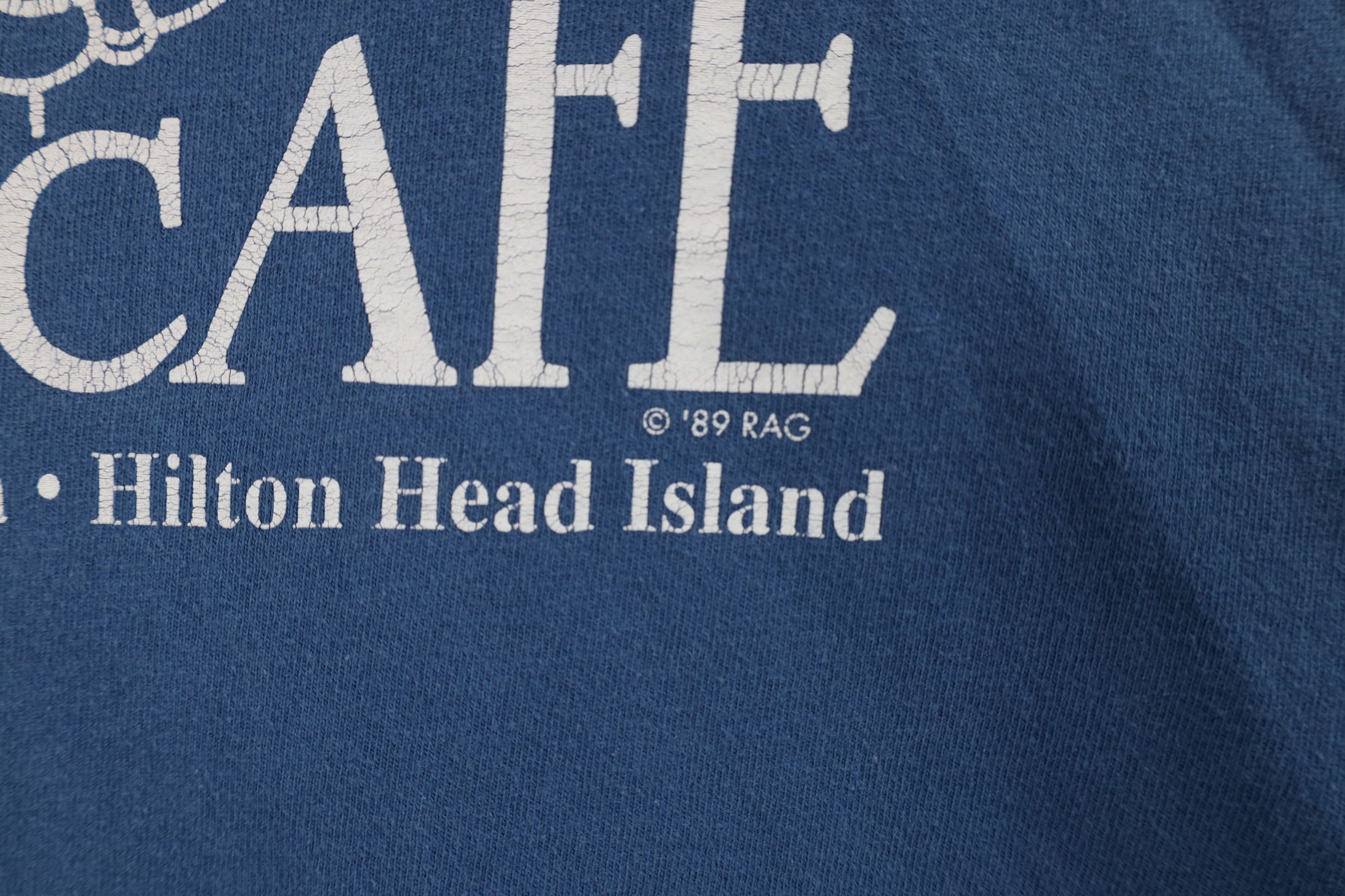 Vintage Vintage 90s Spell Out The Salty Dog Cafe T-Shirt Blue Cotton Size US XXL / EU 58 / 5 - 10 Thumbnail