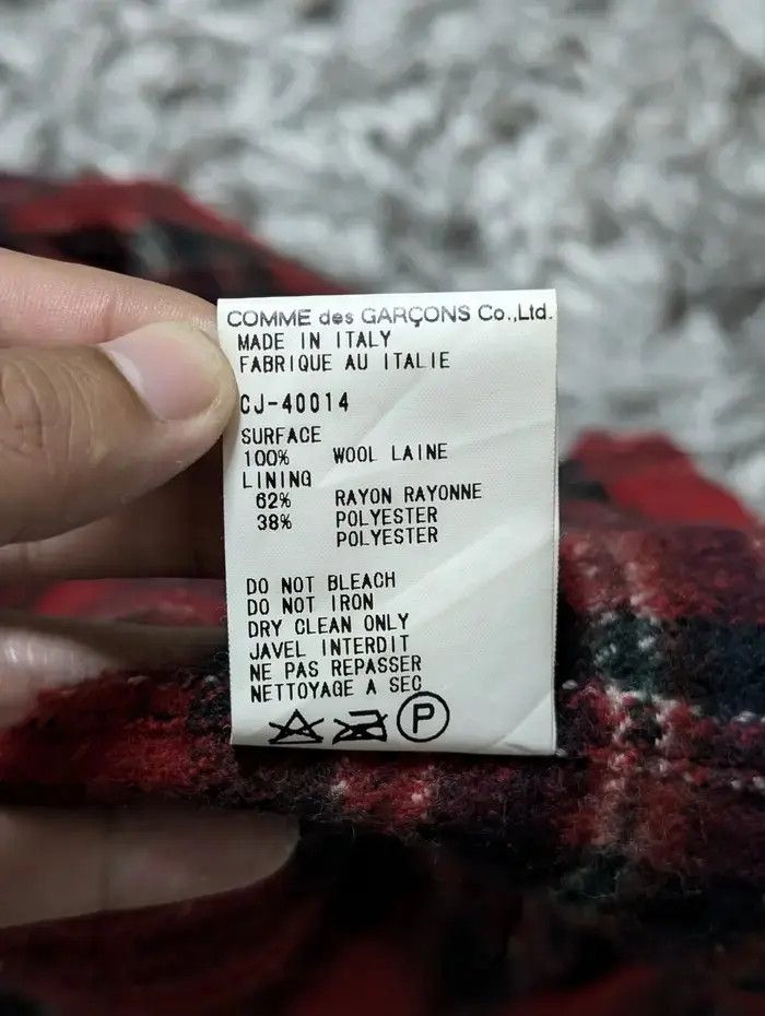 Comme des Garcons 💥FINAL DROP💥A/W 1998 CDG Red Check WoolWinter Size M / US 6-8 / IT 42-44 - 10 Thumbnail