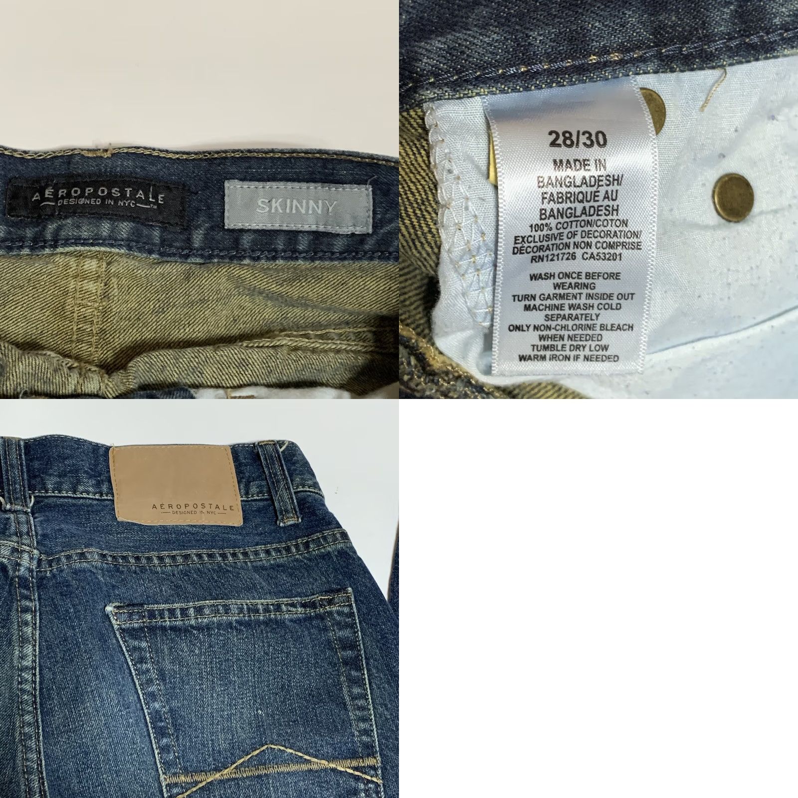Aeropostale VINTAGE Aeropostale Mens Skinny Jeans 28x30 Distressed Denim Blue 28 Inseam 29.5 Inseam Jeans Mens Skinny Size US 28 / EU 44 - 8 Thumbnail