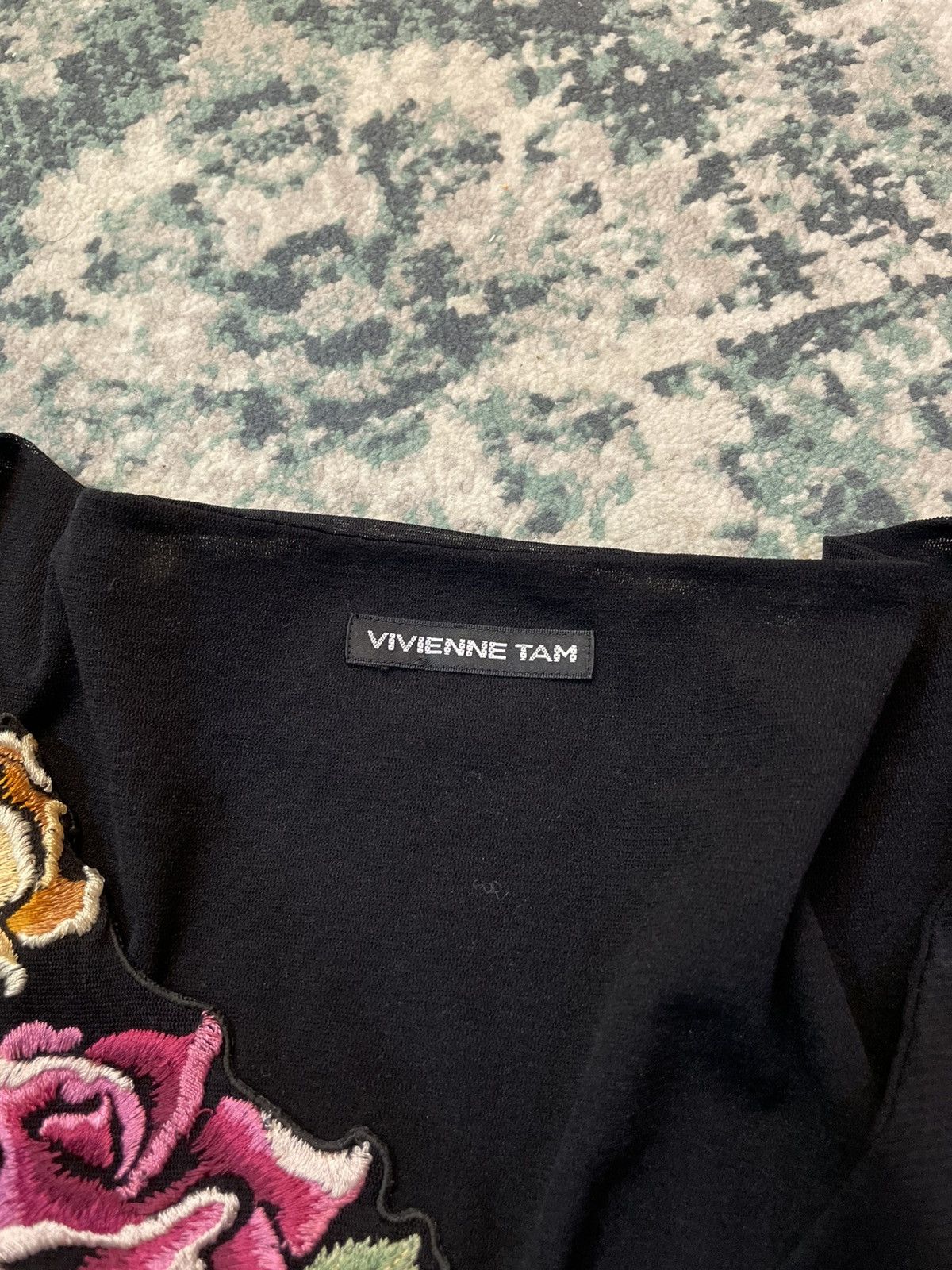 Vivienne Tam SS98 Vivienne Tam Flower Embroidery Layered Black Dress Size XS / US 0-2 / IT 36-38 - 24 Thumbnail