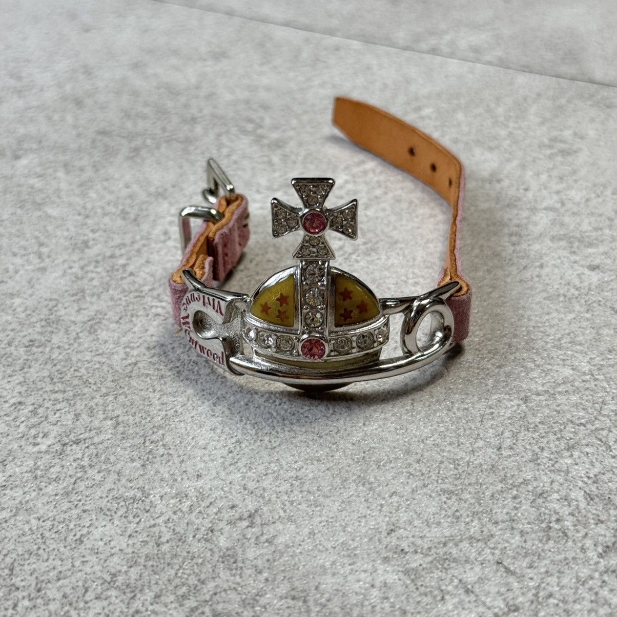 Jewelry Vivienne Westwood Safety Pin Bracelet Grail Orb Cristal in Silver, Men's