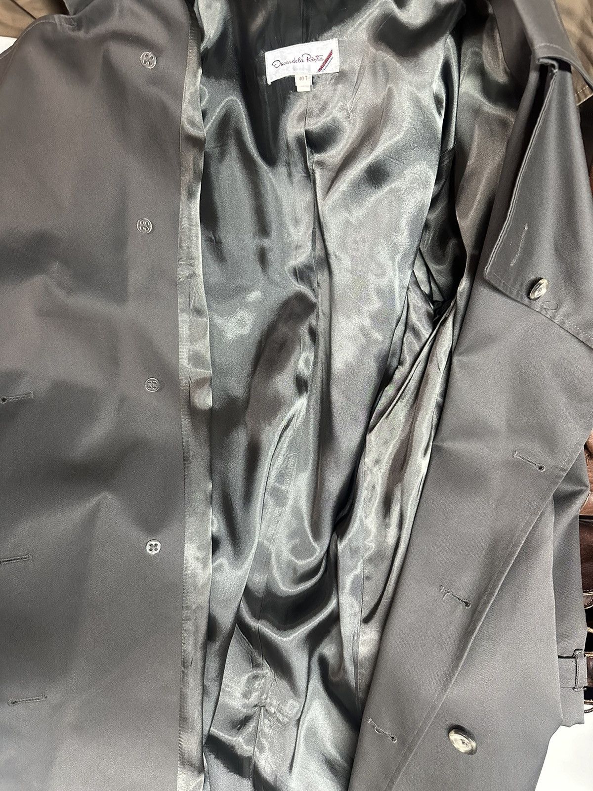 Oscar De La Renta Vintage Oscar De La Renta Grey Trench Coat Jacket Designer Size US M / EU 48-50 / 2 - 7 Thumbnail