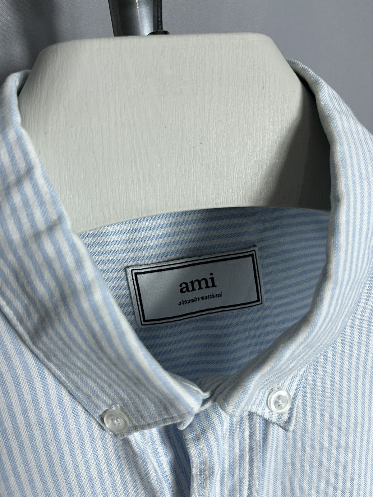 AMI Ami Shirt Button Down Striped Mens Blue Long Sleeve Size US S / EU 44-46 / 1 - 3 Thumbnail
