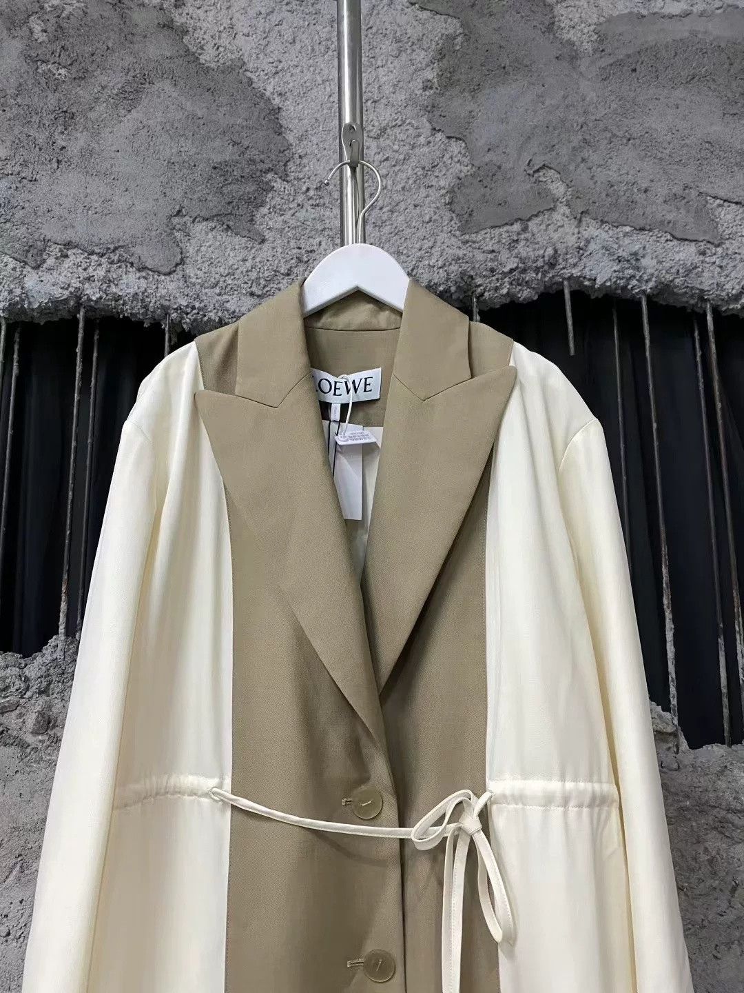 Loewe Loewe White Brown Colorblock Long Trench Coat Size US 7 / EU 40 - 3 Thumbnail