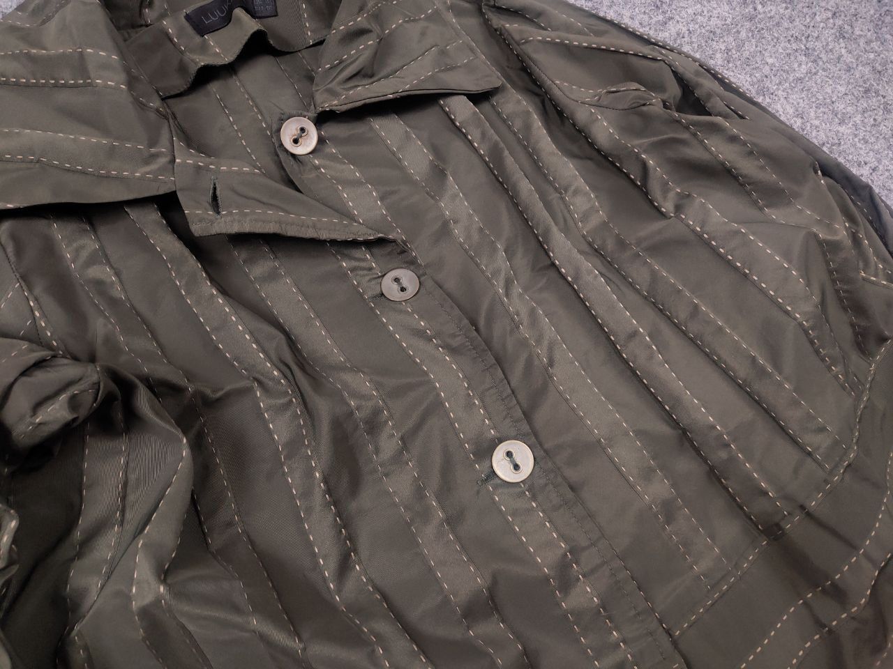 Vintage Luukaa Oversized Top Khaki Long Sleeve Textured Jacket Size L / US 10 / IT 46 - 9 Thumbnail