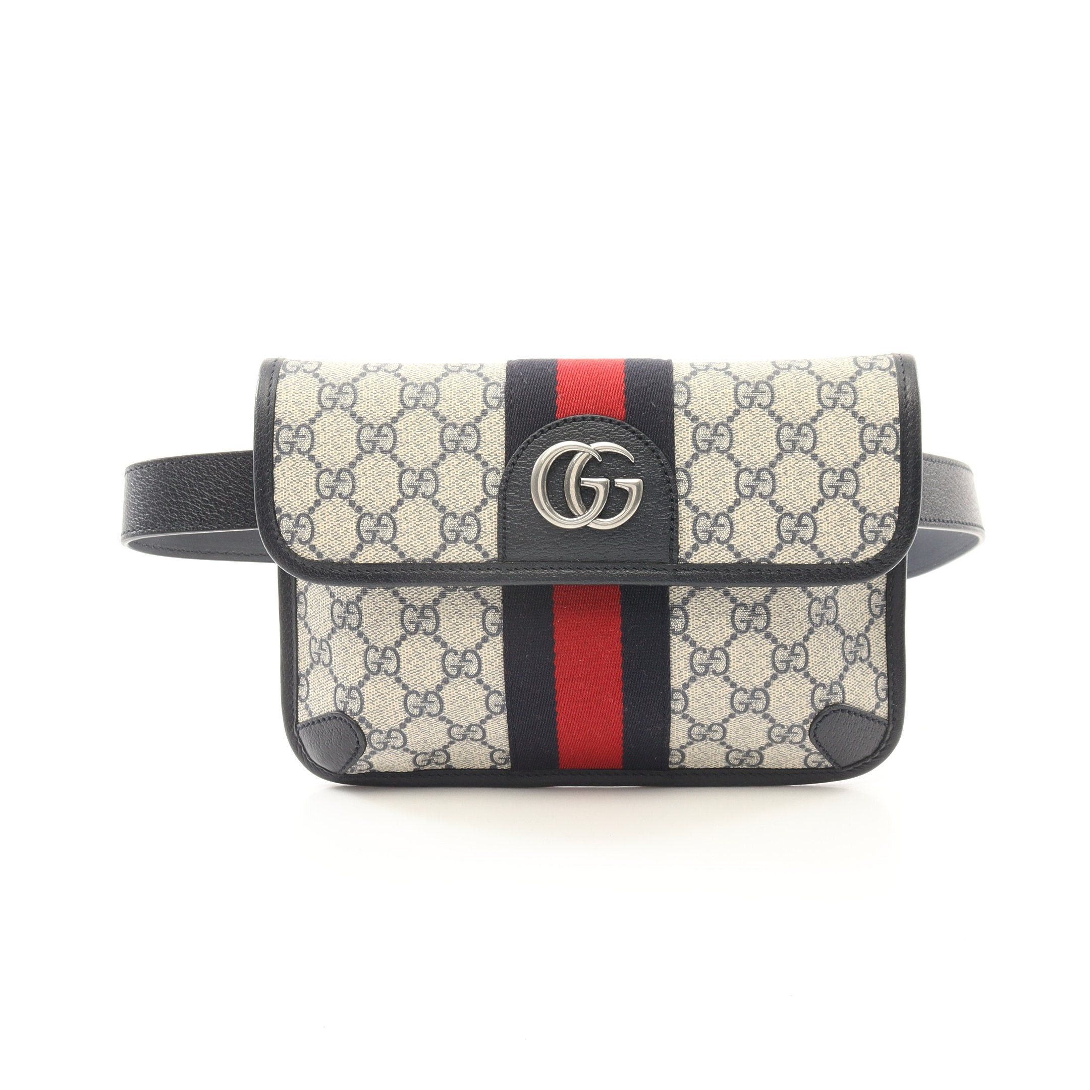 Gucci Gucci Ophidia Belt Bag Body Waist Leather Beige Navy Multicolor Size ONE SIZE - 1 Thumbnail