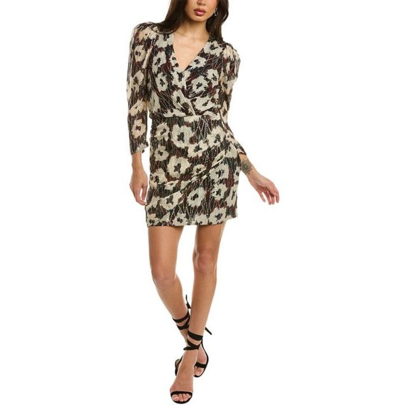 ba&sh ba&sh Kivy V-Neck Metallic Floral Mini Dress 1 4 S $495 Size S / US 4 / IT 40 - 2 Thumbnail