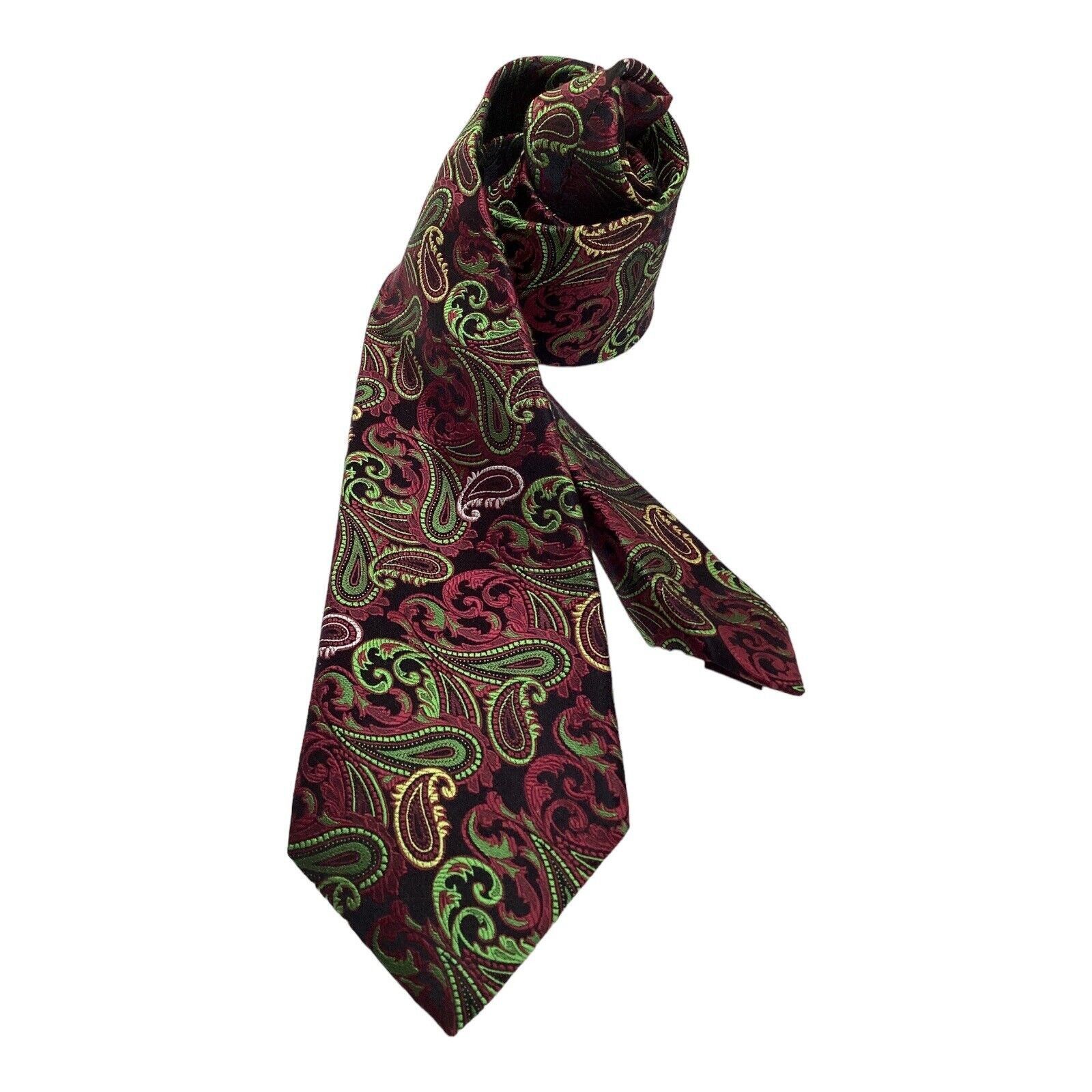 Other LEWIS & RICHMOND Green Paisley Luxury Designer Silk Tie W: 3 Size ONE SIZE - 1 Thumbnail
