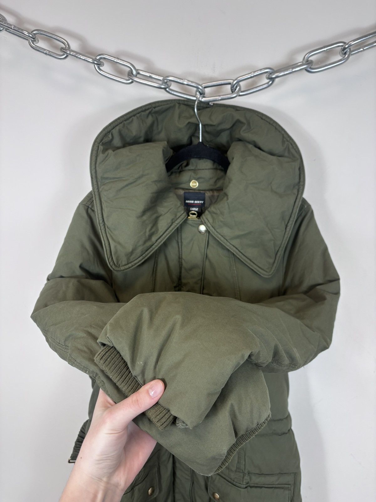 Miss Sixty Miss Sixty Women’s Olive Avant Garde Puffer Jacket Coat Size L / US 10 / IT 46 - 11 Thumbnail